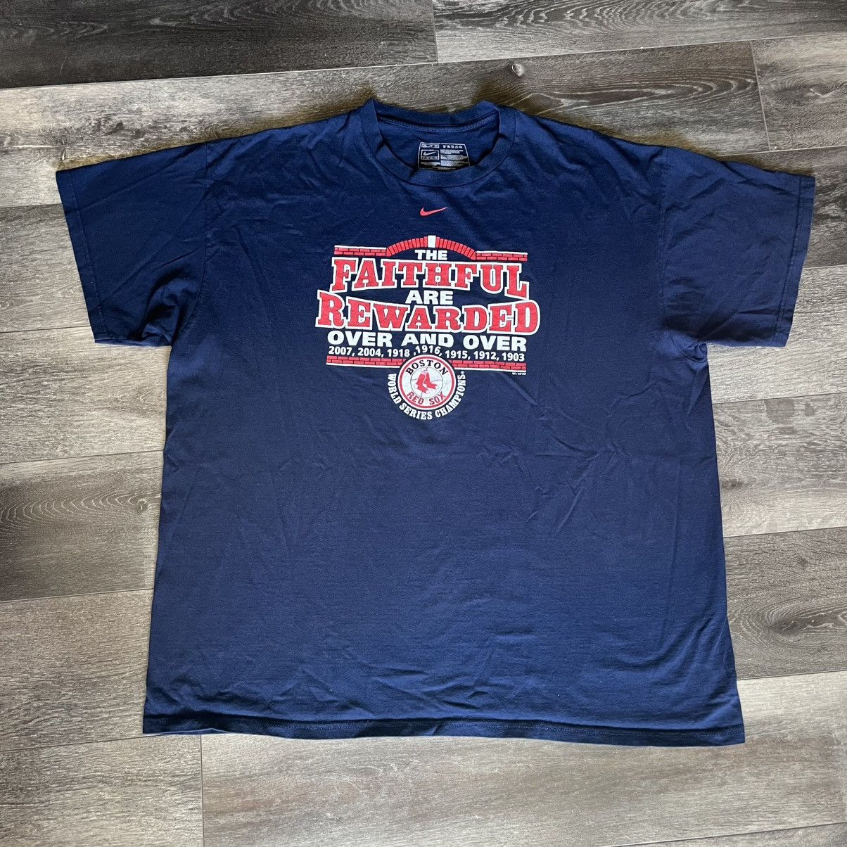 Nike Vintage Y2K Nike Boston Red Sox Center Swoosh Champions Tee Size US XXL / EU 58 / 5 - 2 Thumbnail