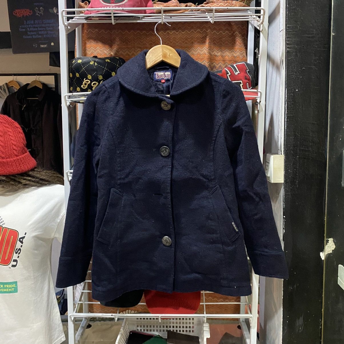 Blue Blue Japan 🔥BLUE BLUE NAVY BLUE WOOL PEA COAT Size US S / EU 44-46 / 1 - 1 Thumbnail