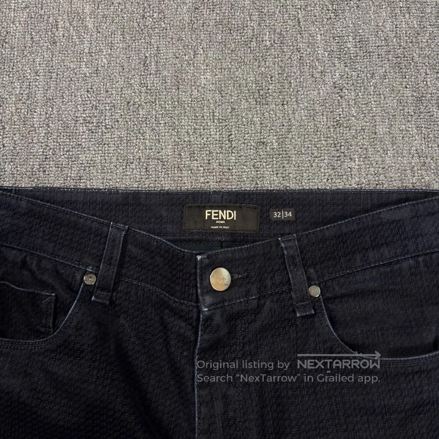 Fendi Fendi Flocked All-Over Print Black Jeans. Size US 32 / EU 48 - 3 Thumbnail