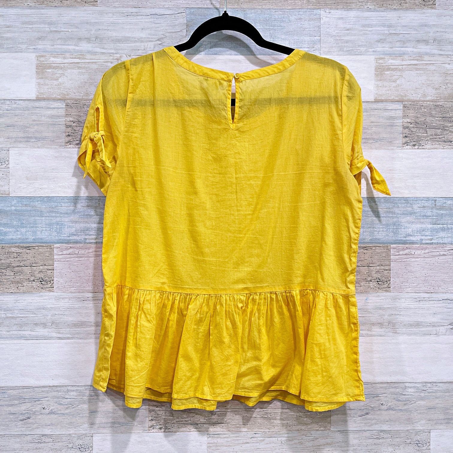 J.Crew J CREW Embroidered Peplum Top Yellow Womens 4 Size S / US 4 / IT 40 - 4 Thumbnail