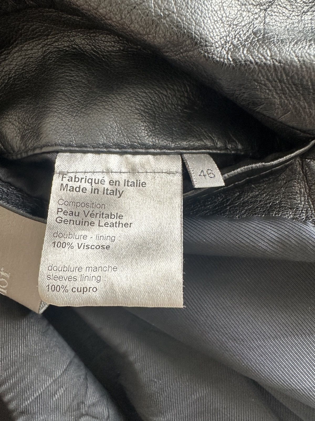 Dior × Hedi Slimane SS07 Dior Homme Leather Zip Bomber Jacket Size US S / EU 44-46 / 1 - 8 Thumbnail