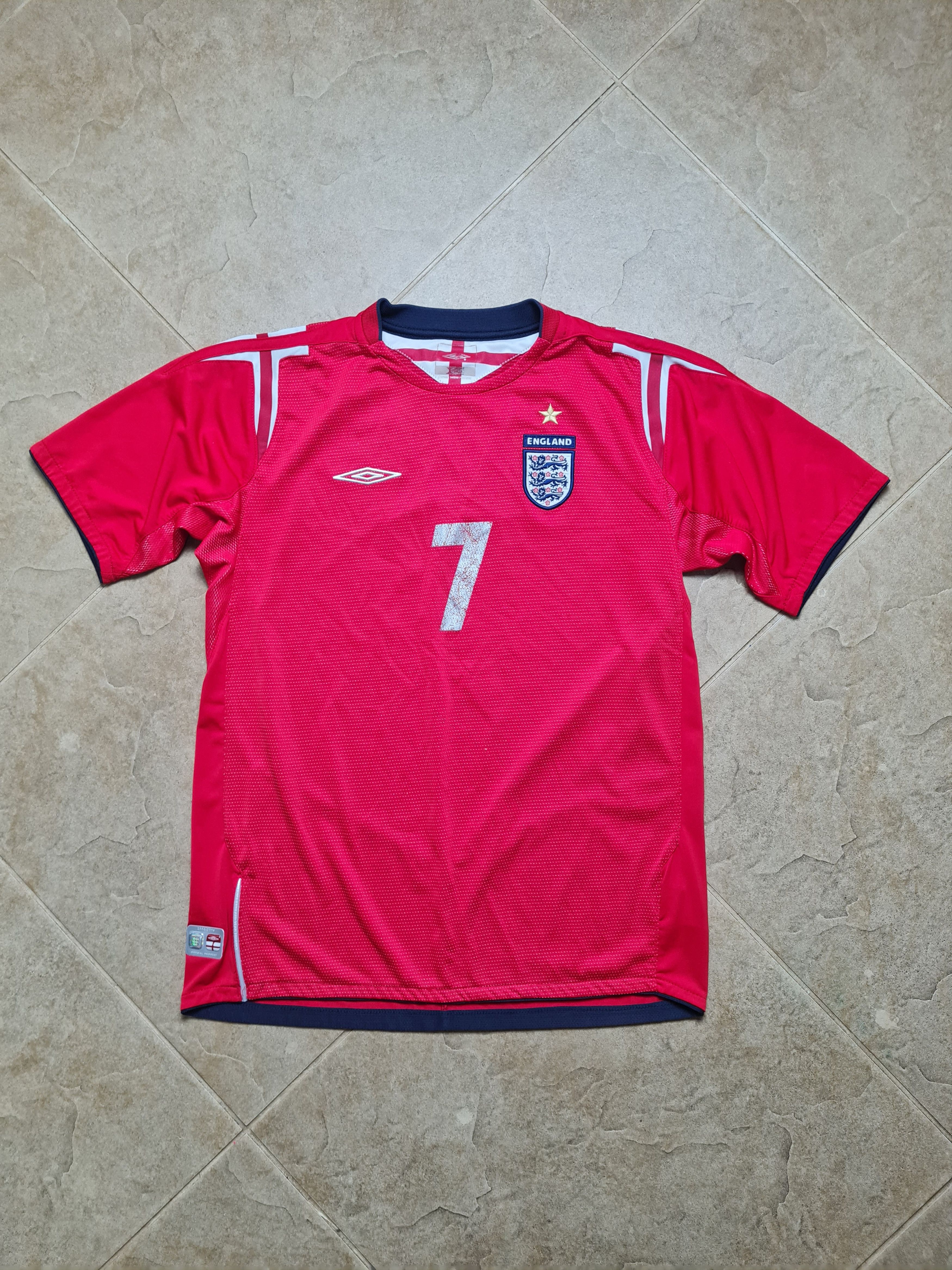 Umbro 2004/2006 England 7 Beckham Red Away Soccer Shirt Kit Umbro Size US S / EU 44-46 / 1 - 4 Thumbnail