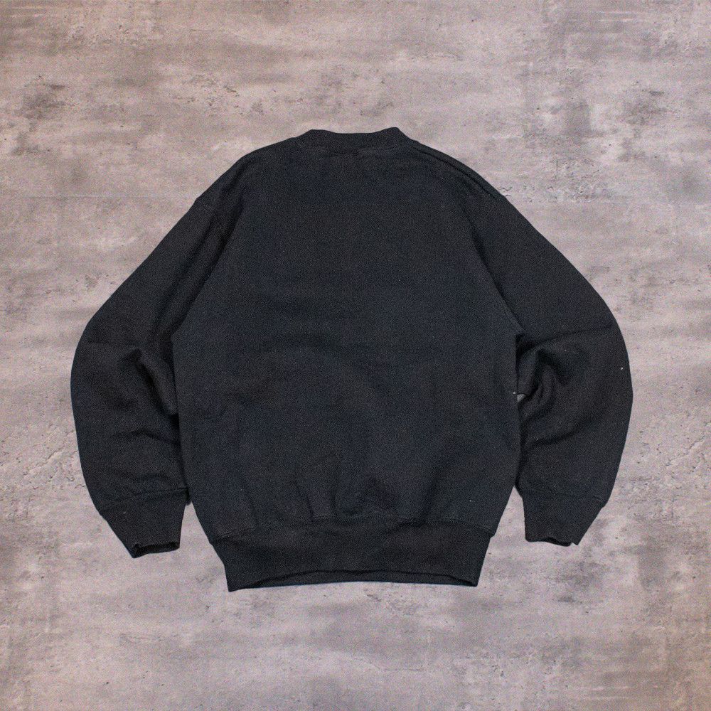 Fruit Of The Loom Vintage VTG 90's Police Heavy Weight Black Crewneck Sweater Size US S / EU 44-46 / 1 - 2 Thumbnail