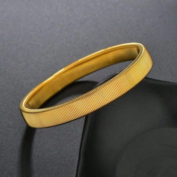 Other Men Stainless Steel Style Elastic Metal Armband Bracelet (G) Size ONE SIZE - 5 Thumbnail