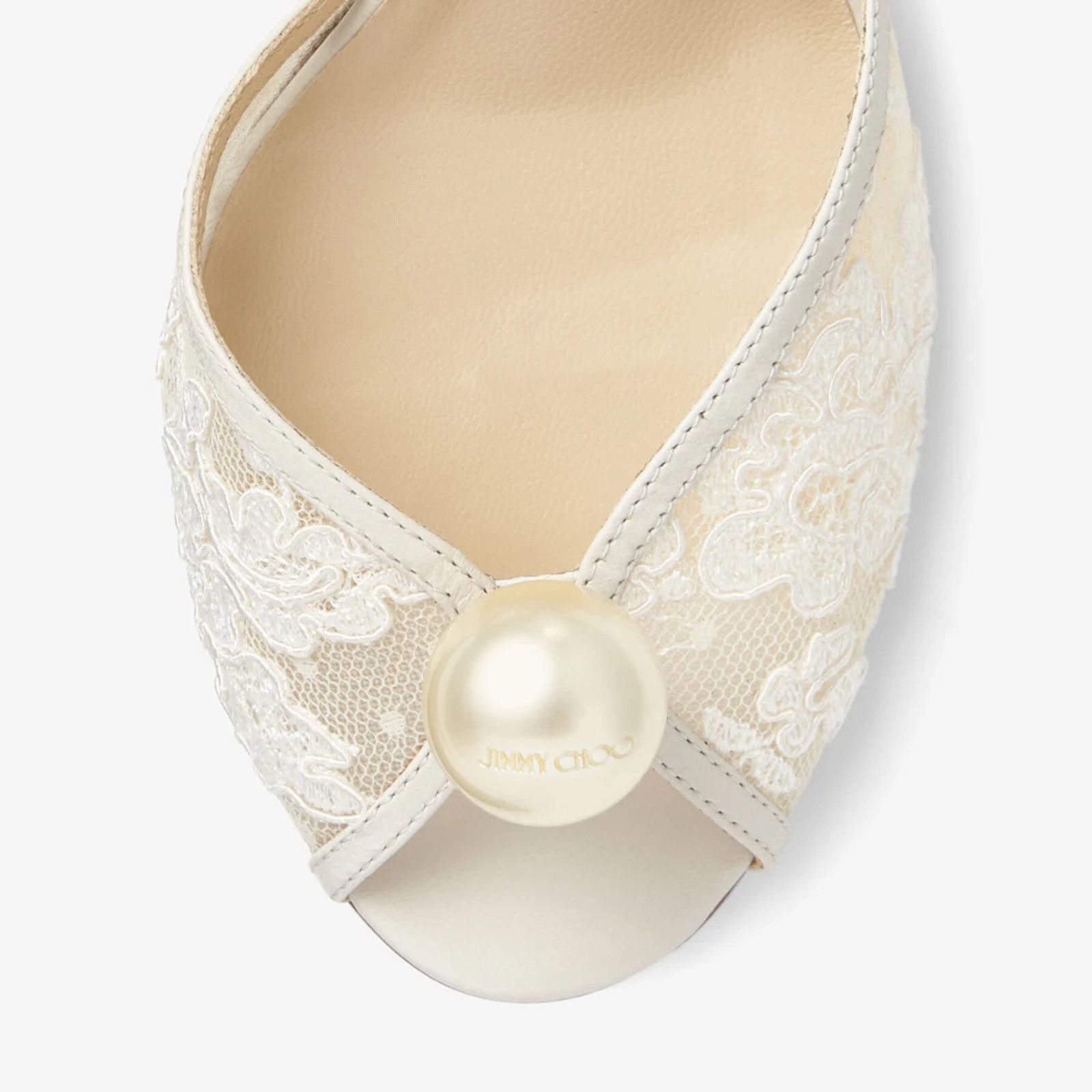 Jimmy Choo Sacora 85 Lace Pearl Bridal Wedding Sandal Heel Pump 36.5 Size US 6.5 / IT 36.5 - 6 Thumbnail