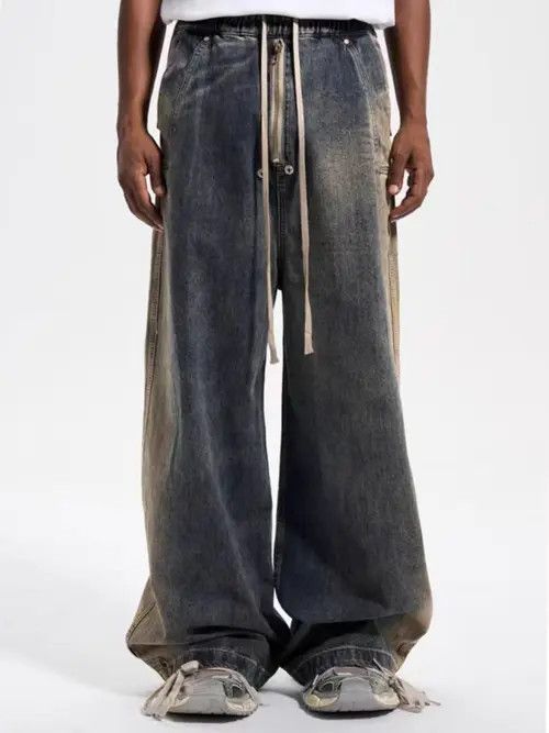 VIBE High street style zipper gradient washed baggy jeans Size US 34 / EU 50 - 6 Thumbnail