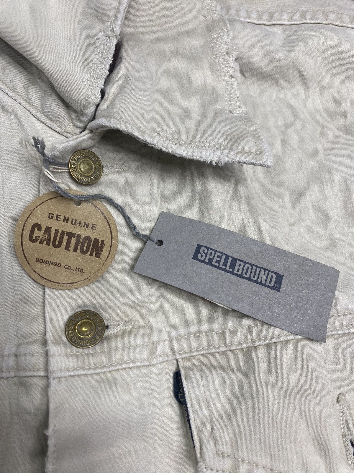 Japanese Brand × Spellbound Vintage distress Spellbound denim jacket Size US S / EU 44-46 / 1 - 4 Thumbnail