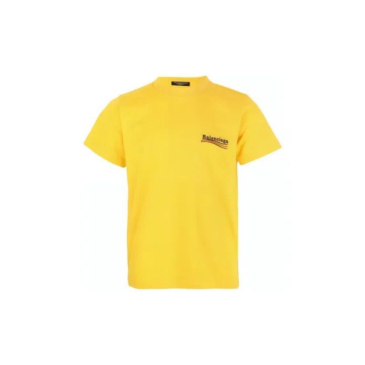 Balenciaga Balenciaga Balenciaga Logo Print Yellow TShirt for Men -25 Size US L / EU 52-54 / 3 - 1 Thumbnail