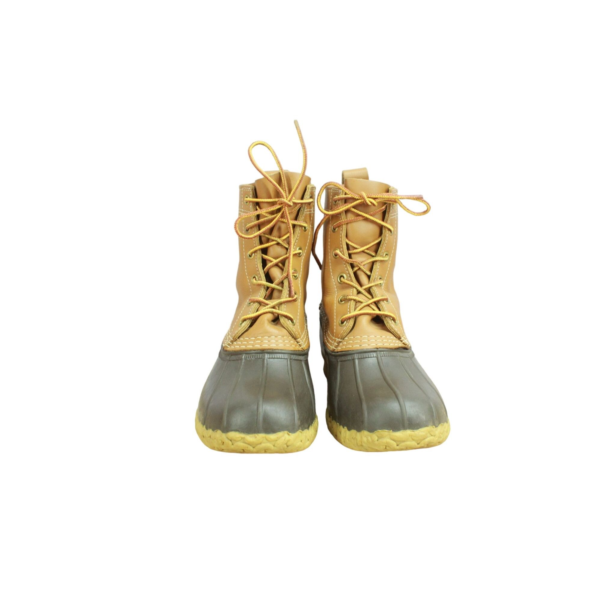 L.L. Bean × Leather LL Bean Brown Leather Duck Boots Womens 6W Lace Up Size US 6 / IT 36 - 5 Thumbnail