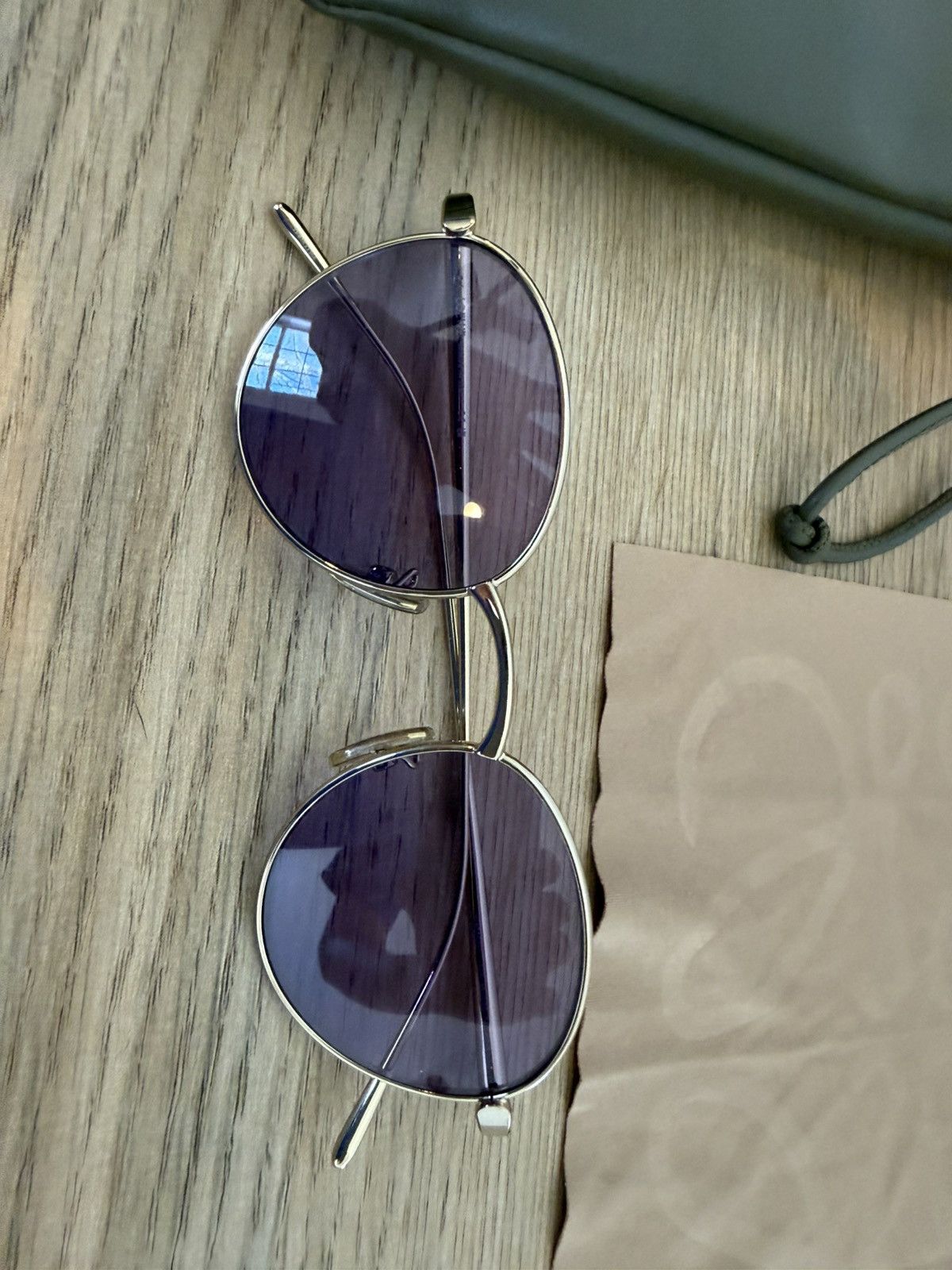 Loewe LOEWE - Slim 49mm Round Sunglasses - Gold/Purple Size ONE SIZE - 6 Thumbnail