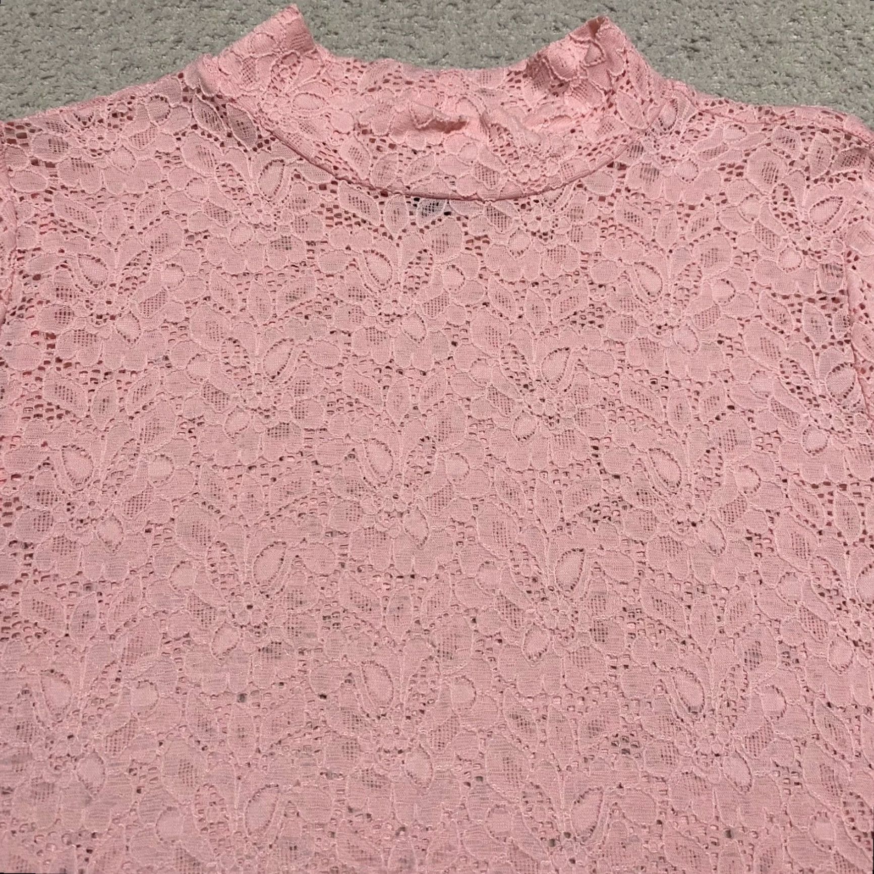 Torrid Torrid Shirt 1X Pink Floral Lace Mock Neck Long Sleeve Nylon Blouse Womens Plus Size 1X Spring Summer Fall Womens Size XL / US 12-14 / IT 48-50 - 6 Thumbnail