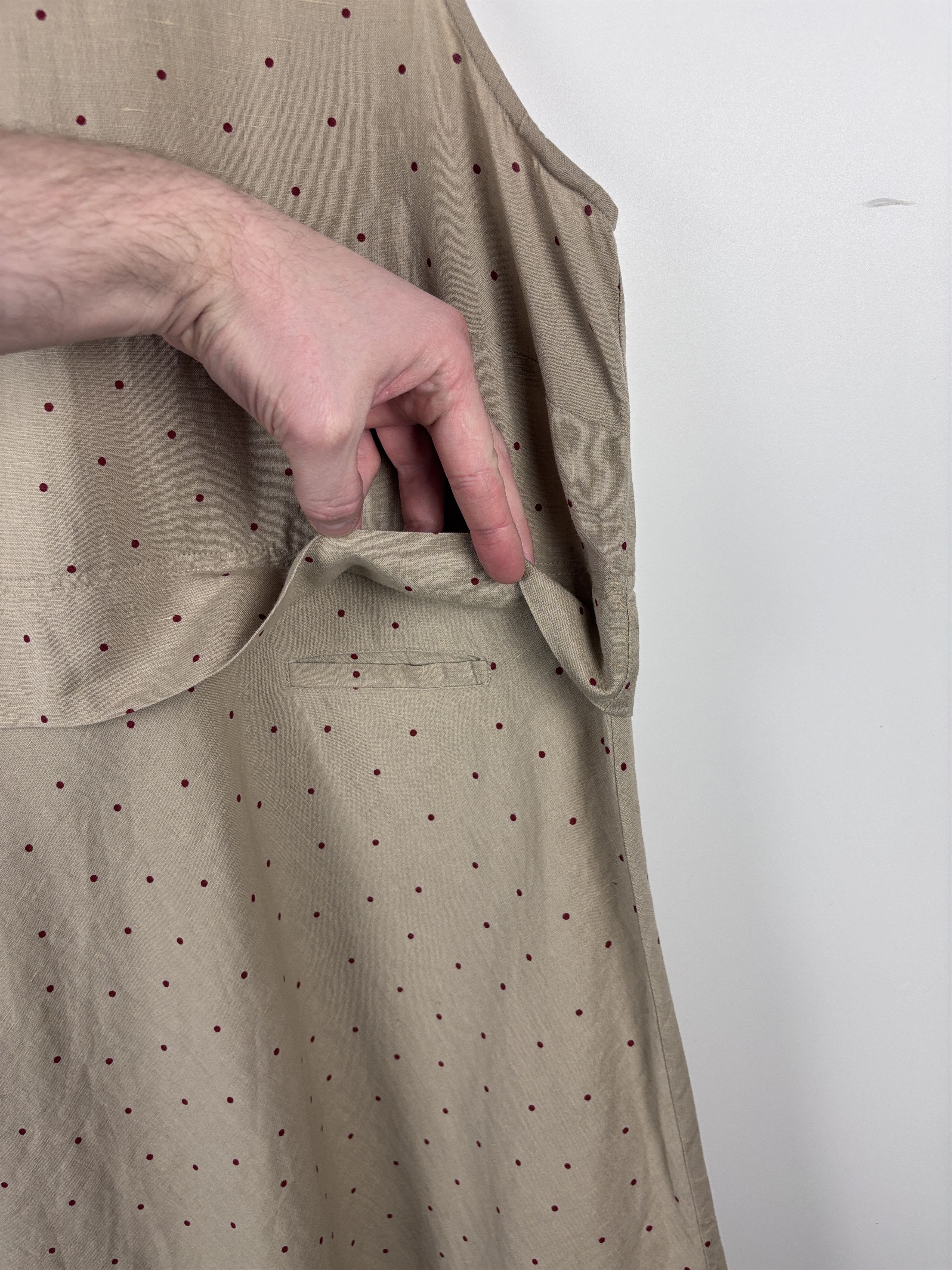Gudrun Sjoden Gudrun Sjoden Polka Dot Linen Tunic Dress Beige Size XL Size XL / US 12-14 / IT 48-50 - 4 Thumbnail