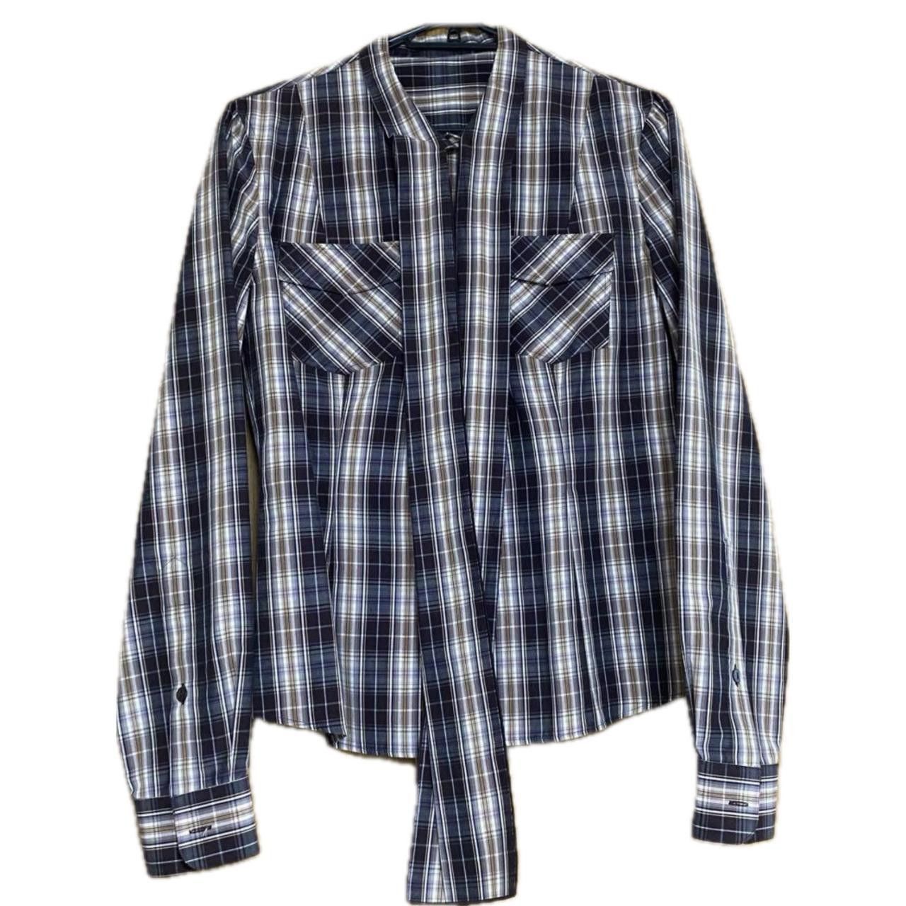 Dolce & Gabbana Dolce & Gabbana Checkered Western LS Blouse w Pussybow Tie Size US S / EU 44-46 / 1 - 1 Thumbnail