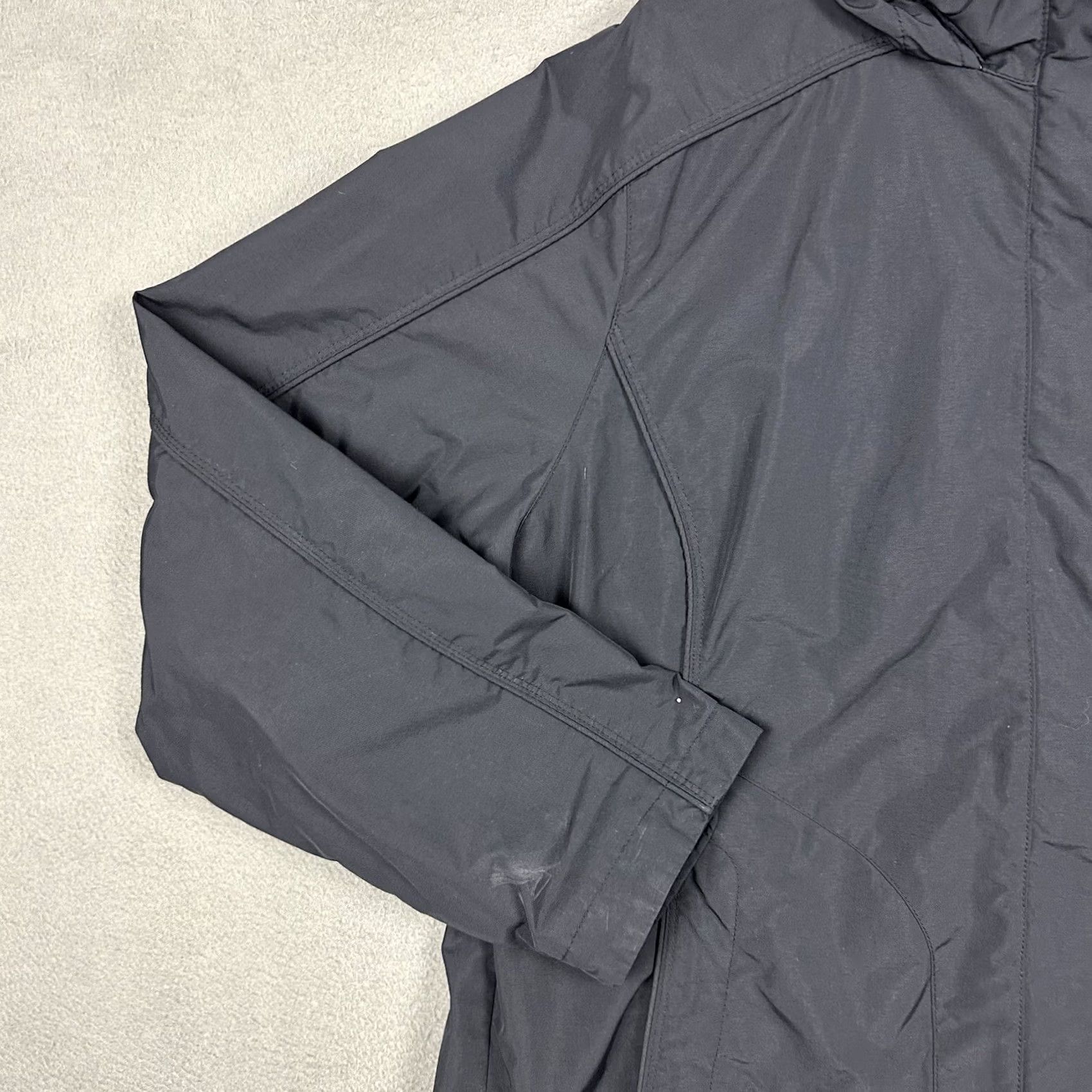 Vintage L.L. Bean Jacket Womens Large Black Full Zip Nylon Windbreaker 3 in 1 with Hooded Pockets Rain Coat Size L / US 10 / IT 46 - 7 Thumbnail