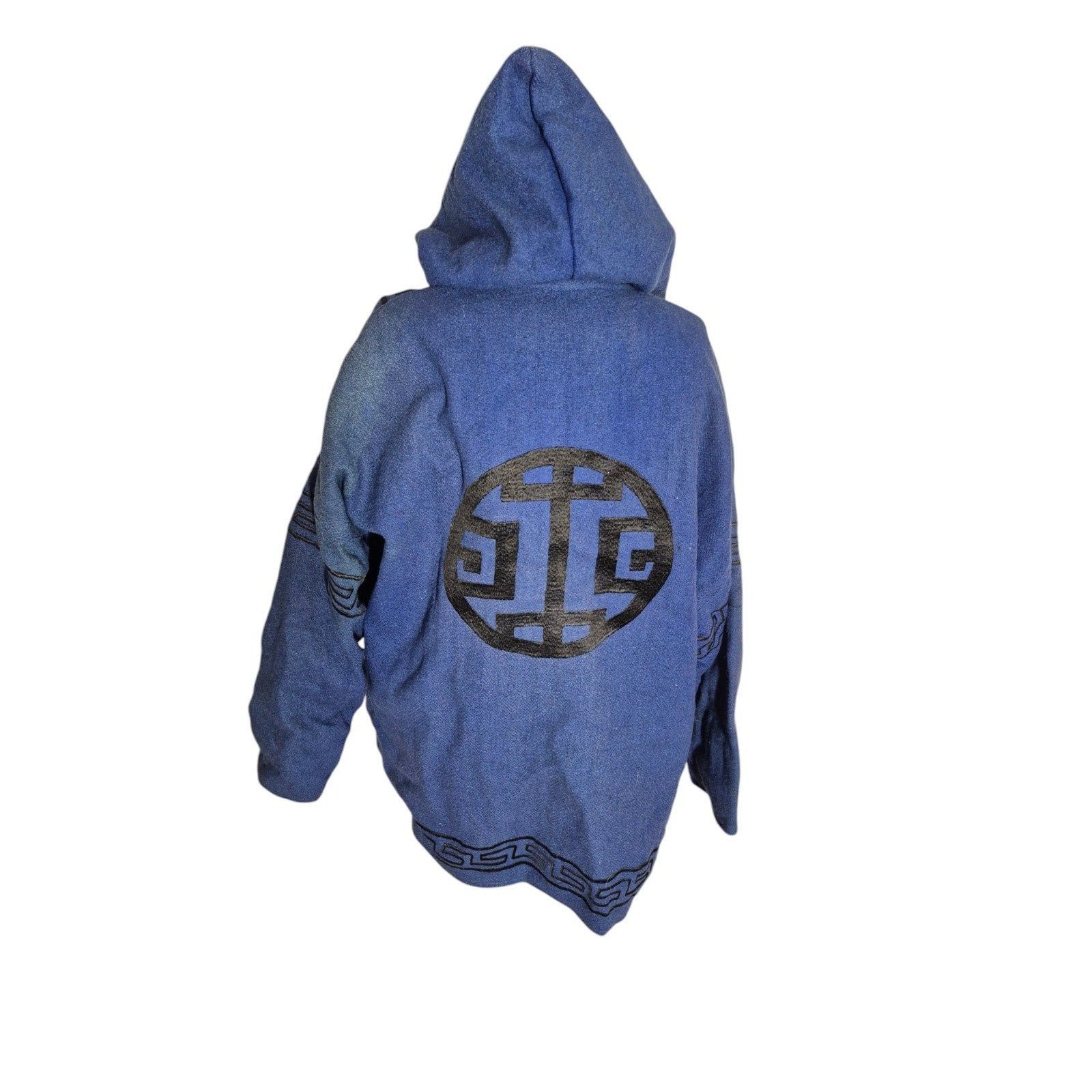 Vintage The Daily Planet Vintage 100% Wool Coat Embroidered Hooded J Size L / US 10 / IT 46 - 1 Thumbnail