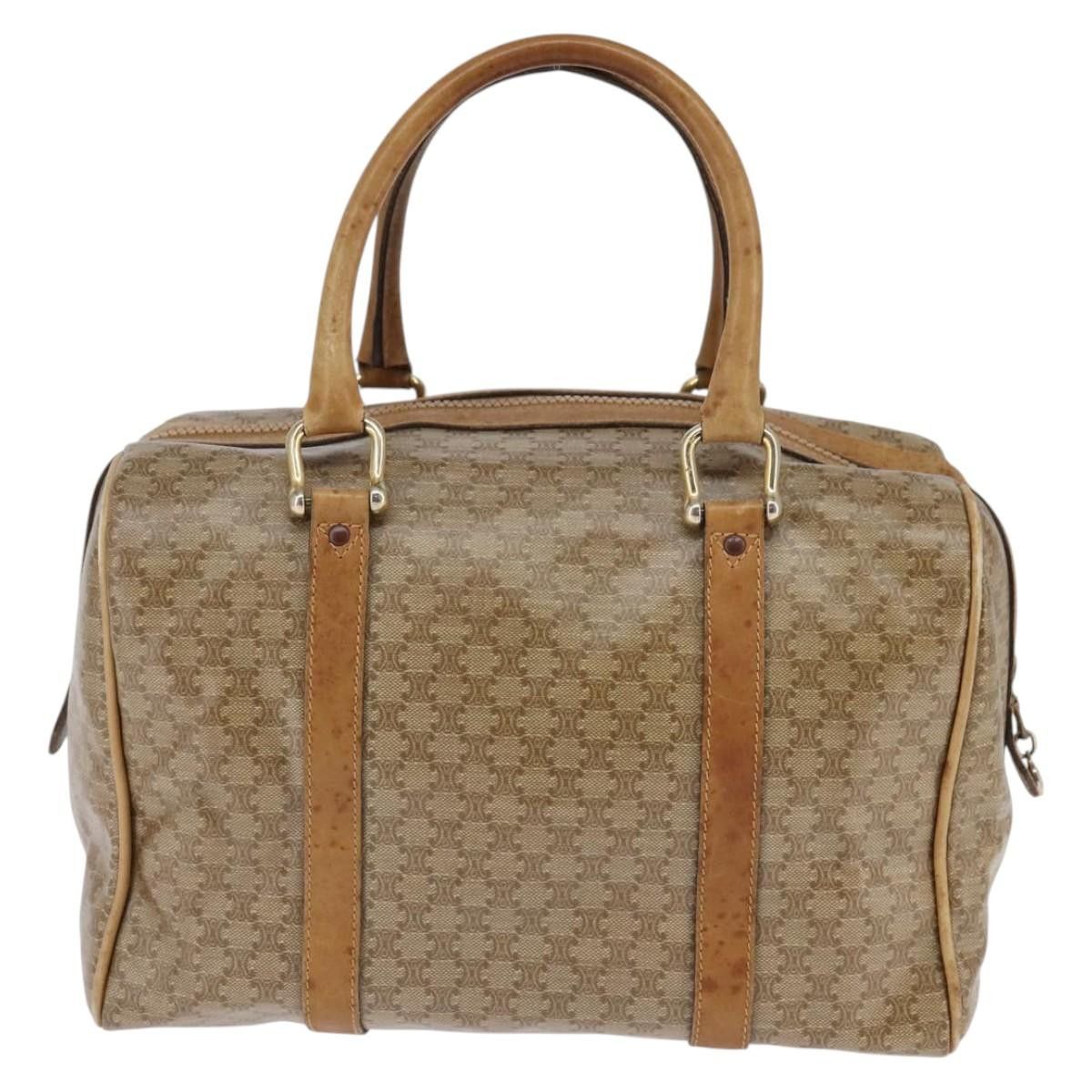 Celine CELINE Macadam Canvas Boston Bag Pvc Beige Gold Size ONE SIZE - 3 Thumbnail