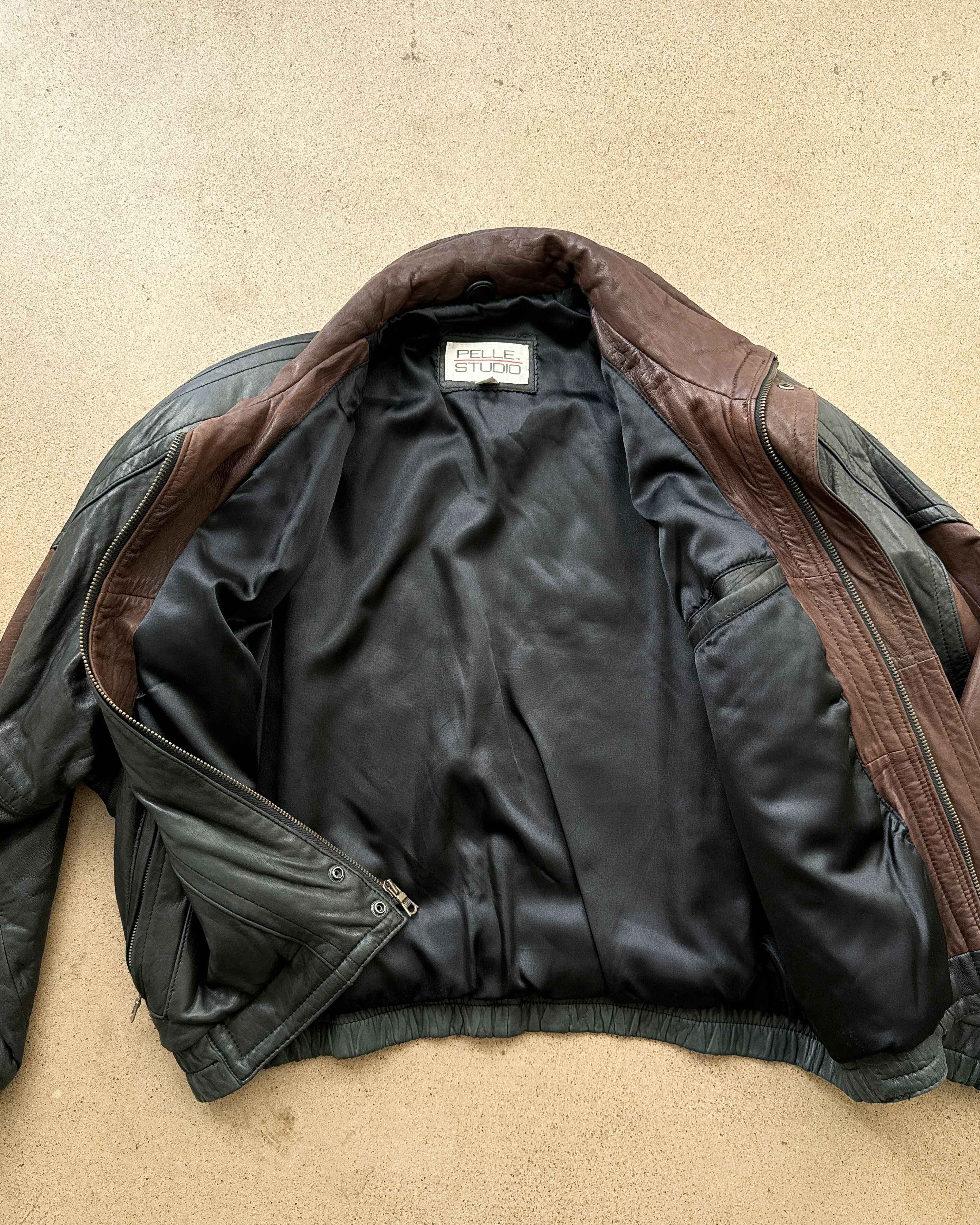 Vintage Vintage Pelle Studio Leather Bomber Jacket Black Soft Moto Size US L / EU 52-54 / 3 - 6 Thumbnail