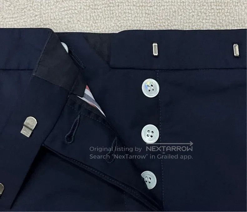 Thom Browne Thom Browne Navy Fringed Anchor Gold Button Casual 3/4 Bla Size 39" - 6 Thumbnail