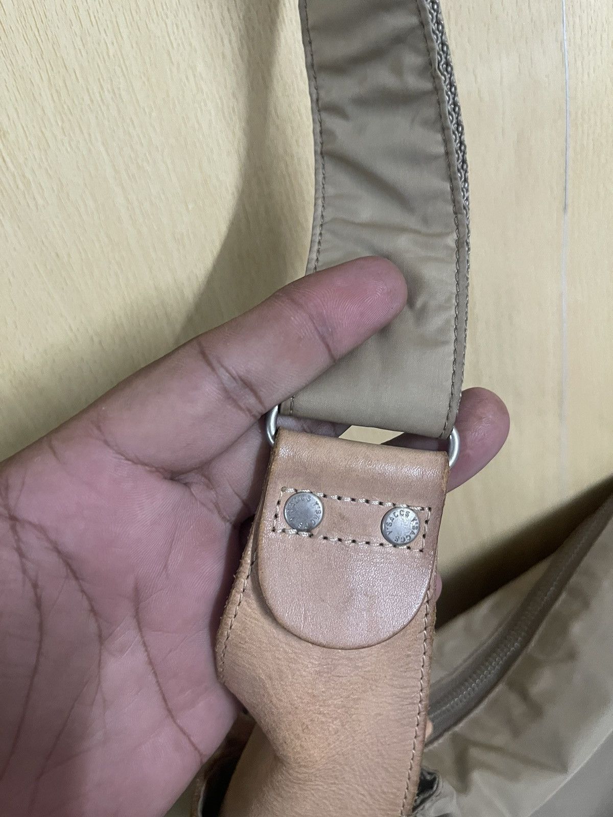 Y's × Yohji Yamamoto Yohji Yamamoto Sling Messenger Bag Nylon with Leather Trim Size ONE SIZE - 7 Thumbnail