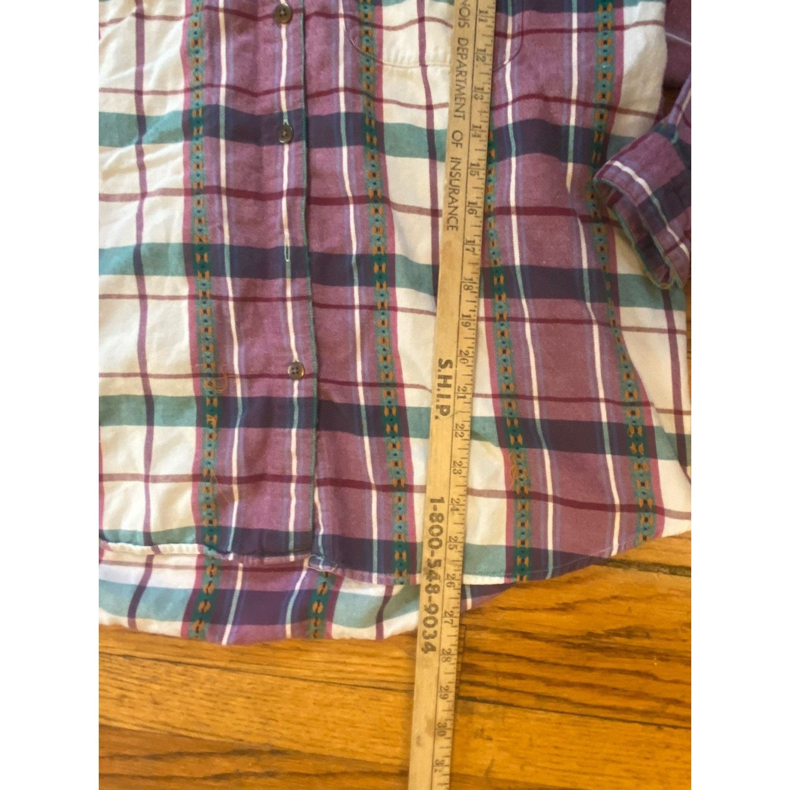 Eddie Bauer VTG Eddie Bauer Women’s XL USA Flannel Purple Plaid Size XL / US 12-14 / IT 48-50 - 7 Thumbnail