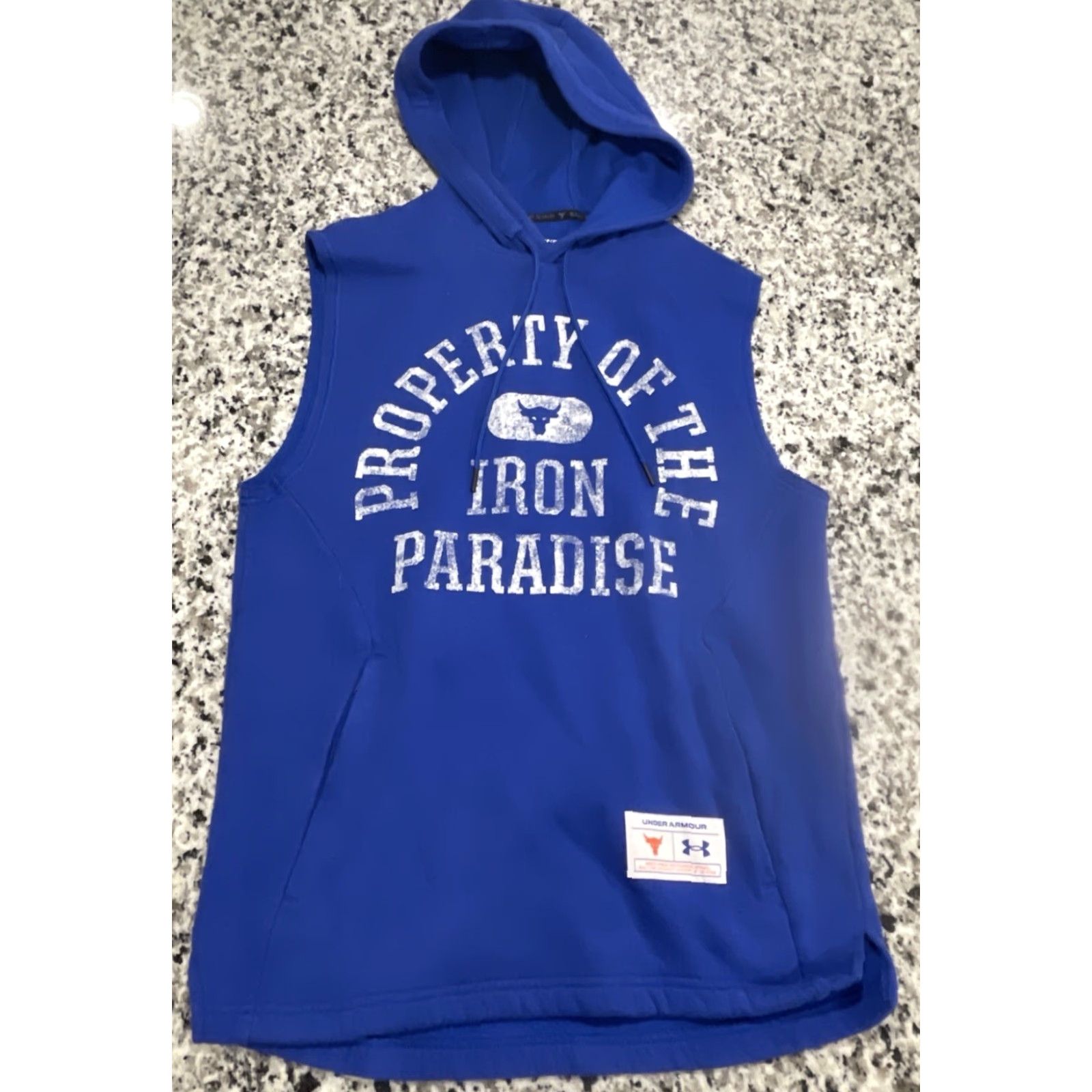 Under Armour Under Armour Men’s Small Project Rock Charged Cotton Sleeveless Fleece Hoodie Blue Size US S / EU 44-46 / 1 - 2 Thumbnail