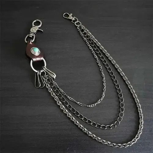 Jewelry Leather Silver Chain For Pant Size ONE SIZE - 2 Thumbnail