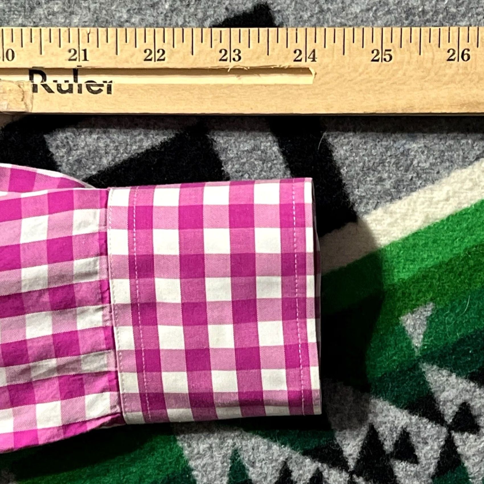 J.McLaughlin J. McLaughlin Shirt Mens Large Pink Check Button Up Long Sleeve Size US L / EU 52-54 / 3 - 6 Thumbnail