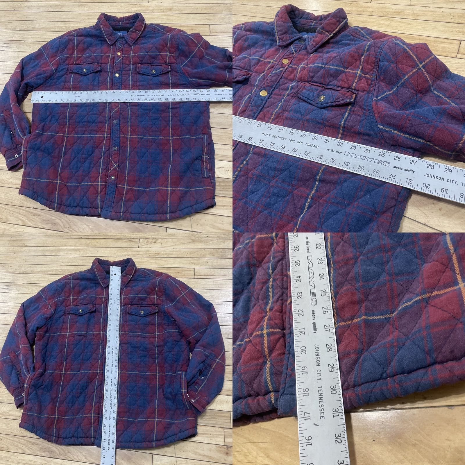 George George Shacket Men 2XL Plaid Sherpa Fleece Jacket Blank et Beach Pile Blanket Safety-Classic Pilled Pockets Logo Blue Red Vintage Mens 2XL Size US XXL / EU 58 / 5 - 8 Thumbnail