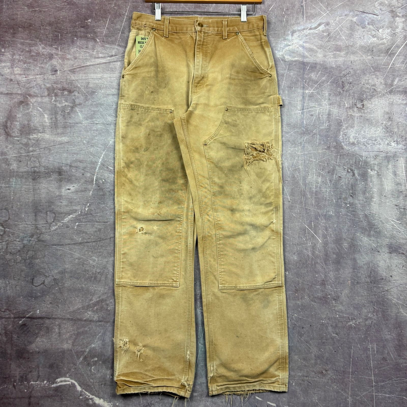 Carhartt ダブルニー イエロー 90s USA製 carharttカーハート ダブルニー ダック地 ペインター