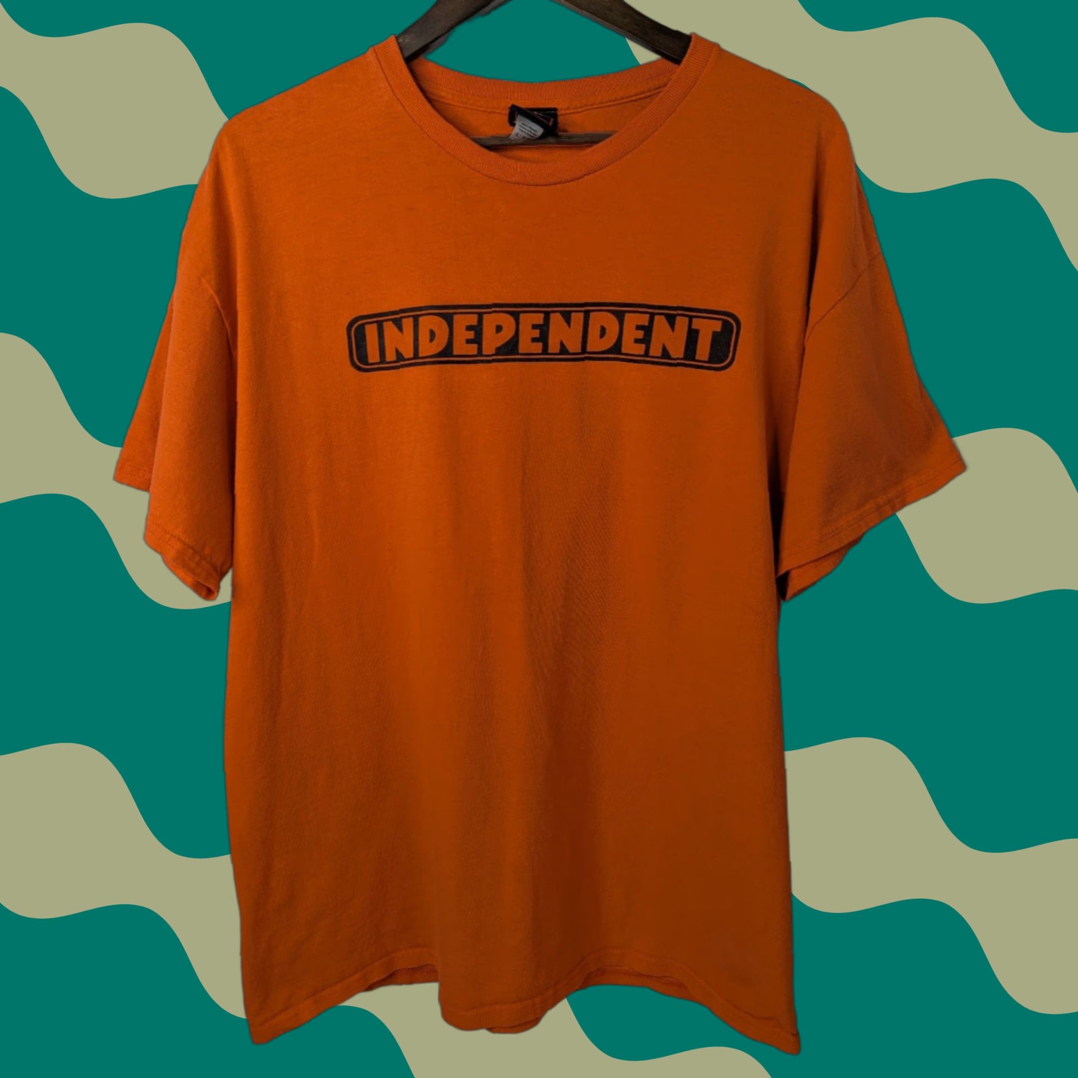 Vintage VINTAGE Independent Bar Logo Orange T-Shirt Men XL Cotton Skate Punk 90s - Logo Shirt Mens Size US XL / EU 56 / 4 - 1 Thumbnail