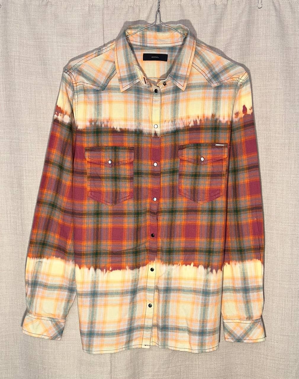 Diesel DIESEL Women's Gradient Shirt buttons up grunge style retro Size L / US 10 / IT 46 - 1 Thumbnail