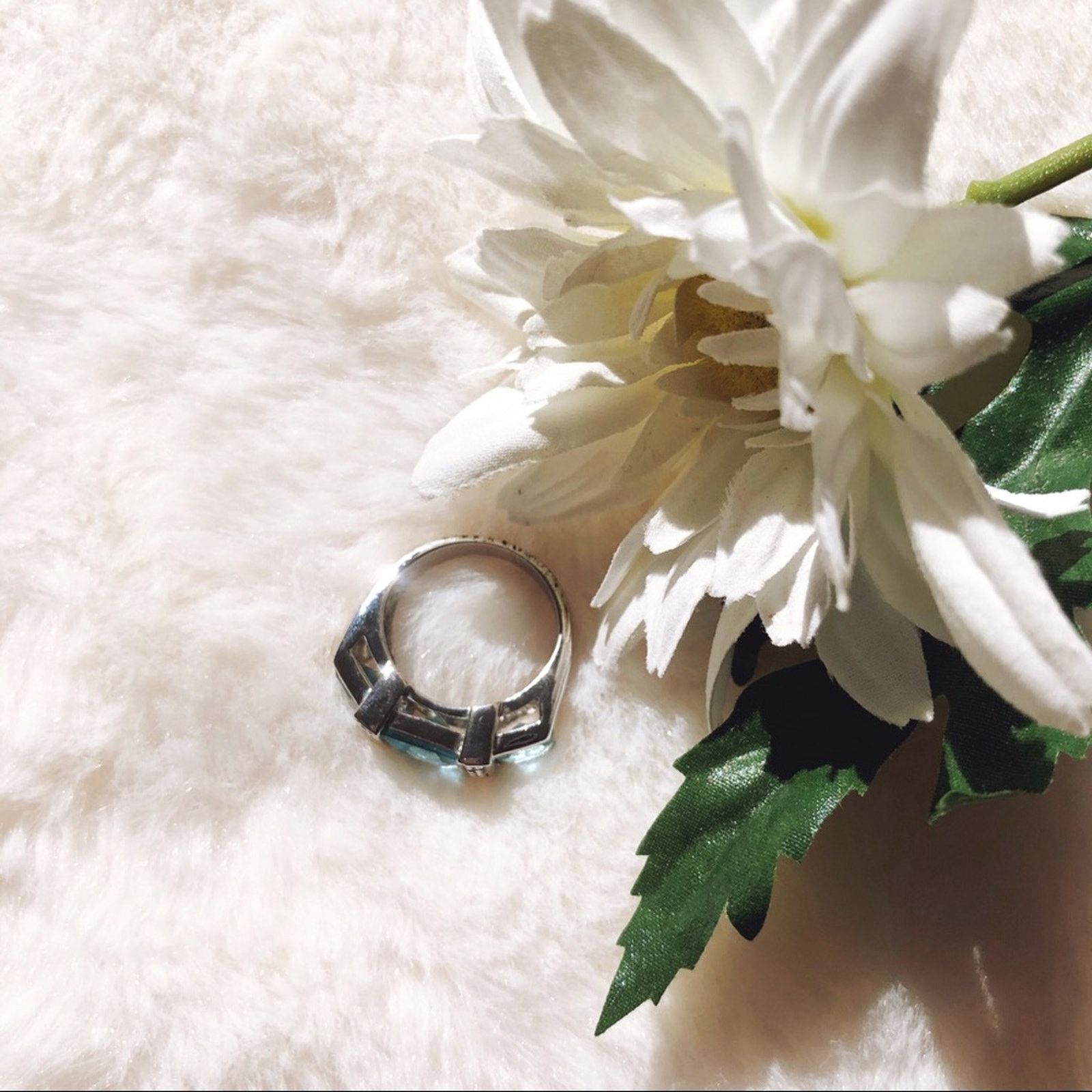 Other Sterling Silver Blue Crystal Band Ring Size ONE SIZE - 6 Thumbnail