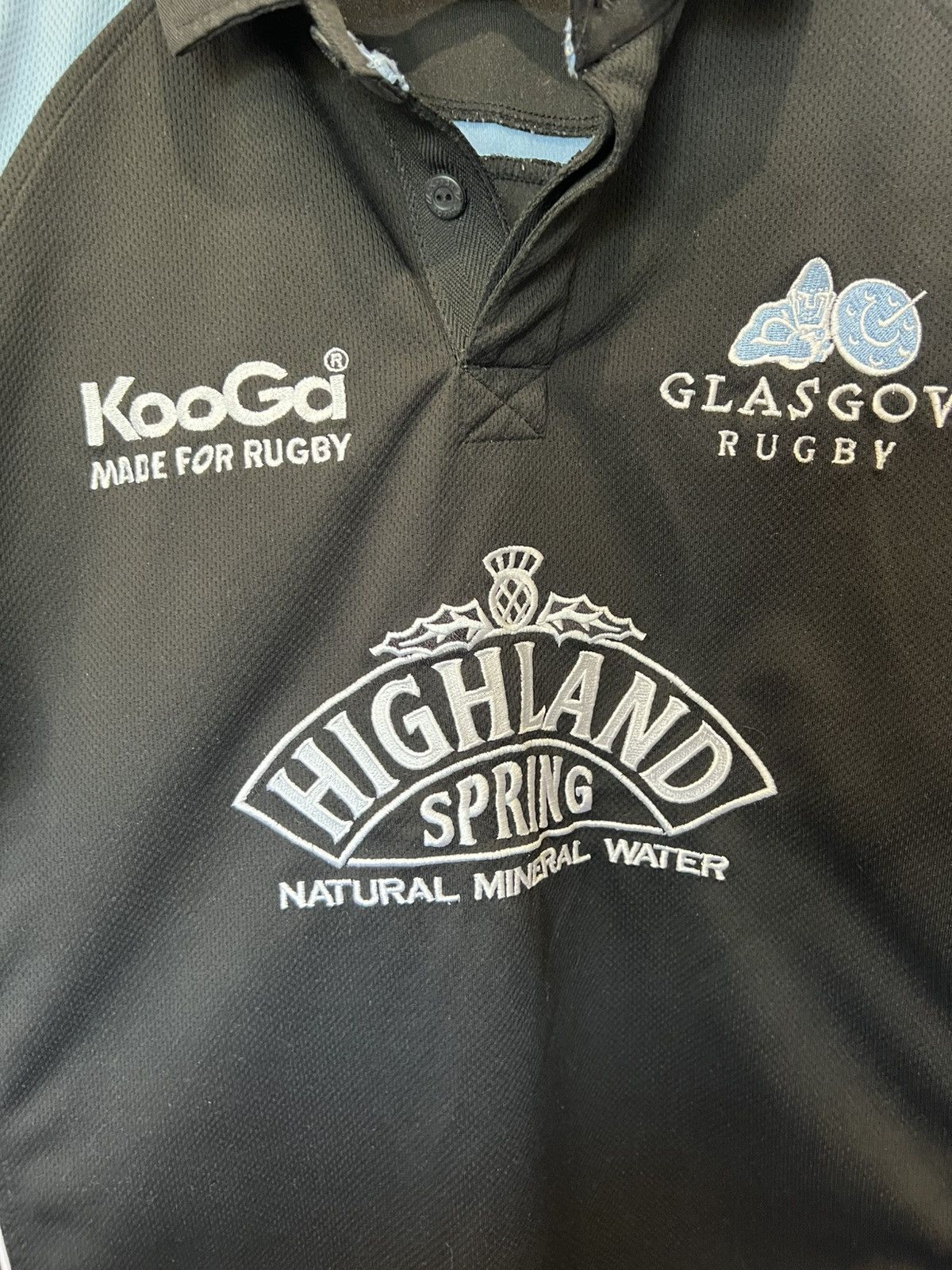 Vintage KooGa Glasgow Rugby Shirt Jersey Mens Black XLarge Size US XL / EU 56 / 4 - 4 Thumbnail