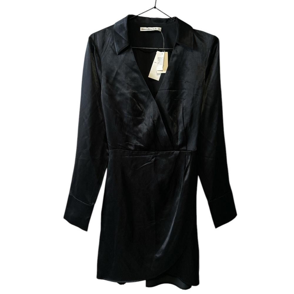 Abercrombie & Fitch Abercrombie & Fitch Black Satin Mini Dress - Size XS Size XS / US 0-2 / IT 36-38 - 1 Thumbnail