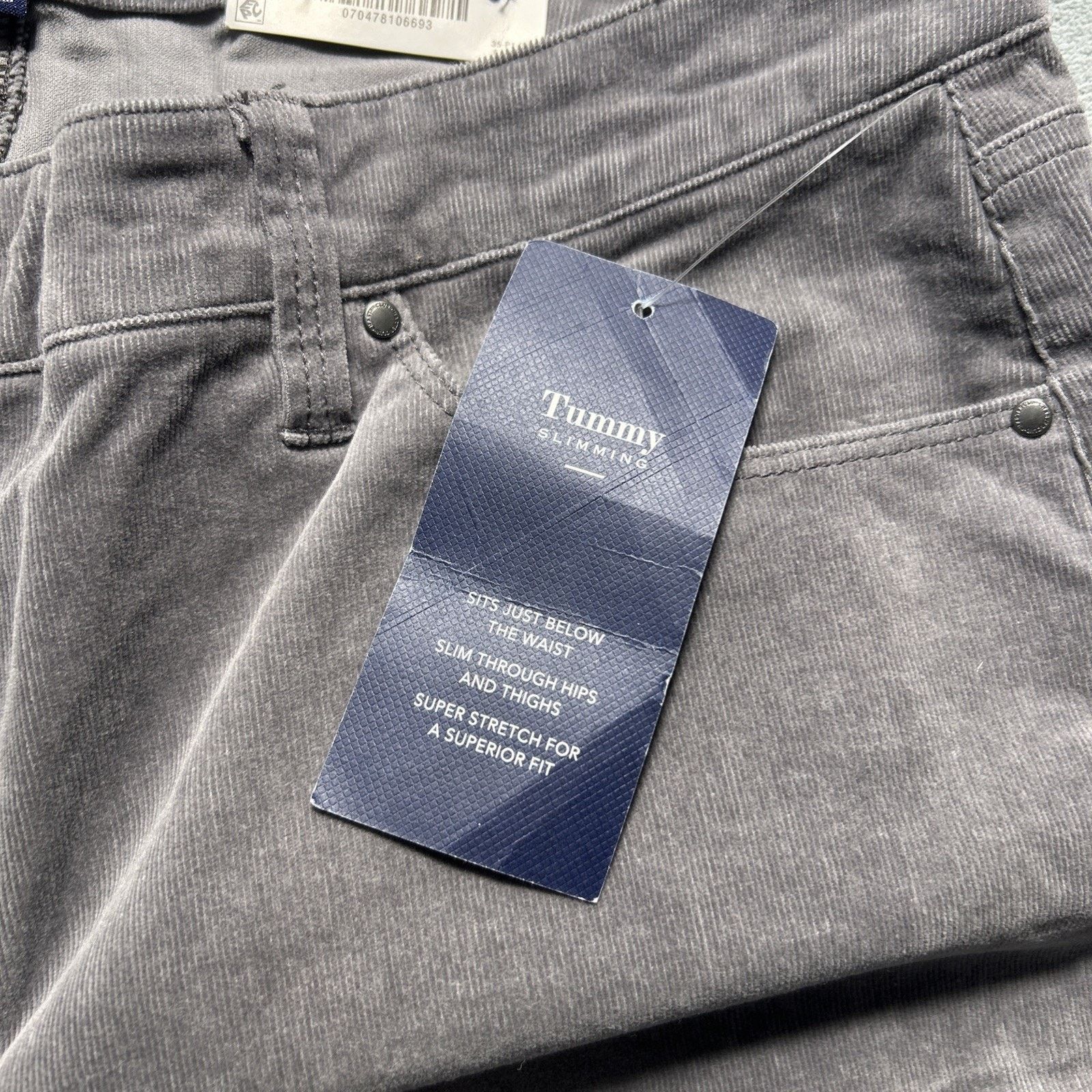 Charter Club Corduroy Loose Straight Pants Women Sz 16 36x30 Wide Gray Size 38" / US 16 / IT 52 - 8 Thumbnail