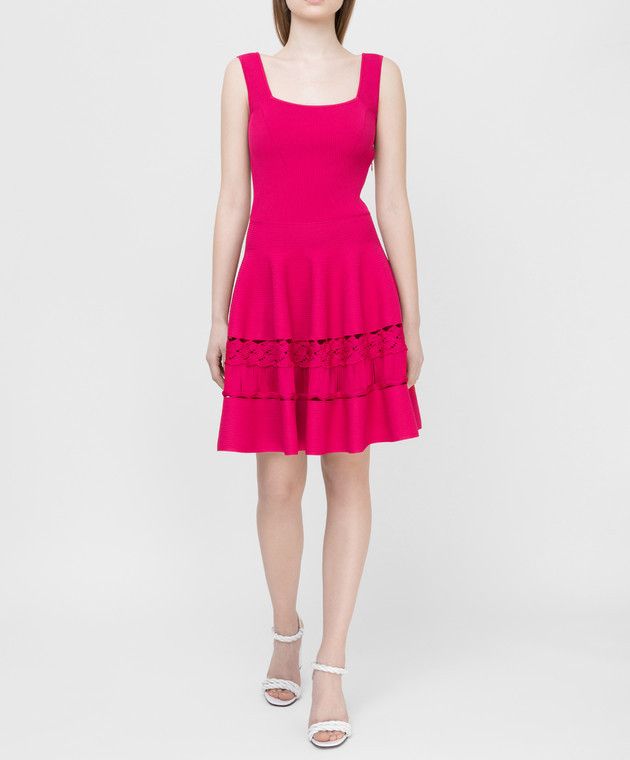 Alexander McQueen o1y0325 Mini Dress in Fuchsia Size M / US 6-8 / IT 42-44 - 2 Thumbnail