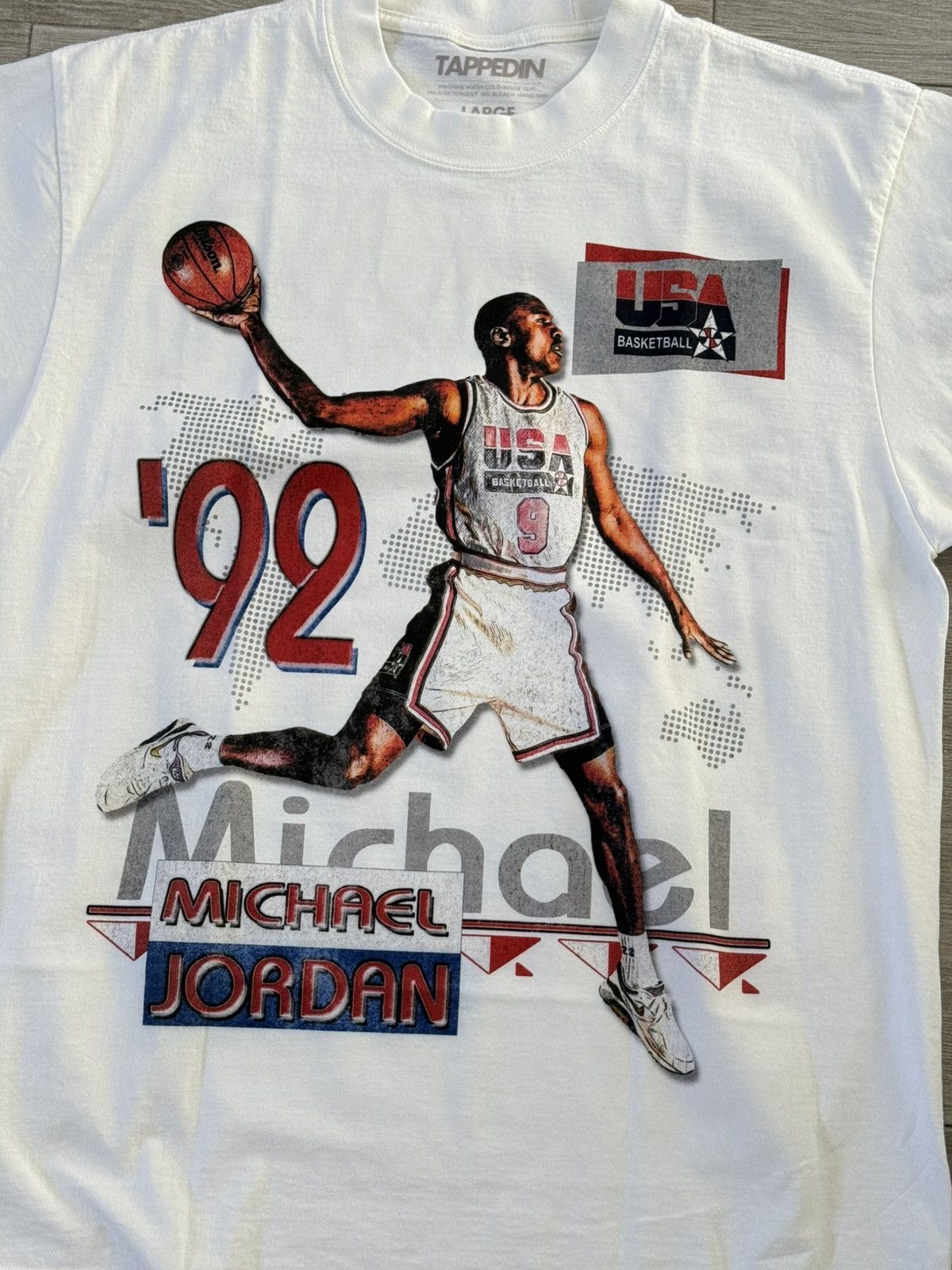Other Tapped In Sneakers 1992 Team USA Jordan White Tee Sz L Large Size US L / EU 52-54 / 3 - 2 Thumbnail
