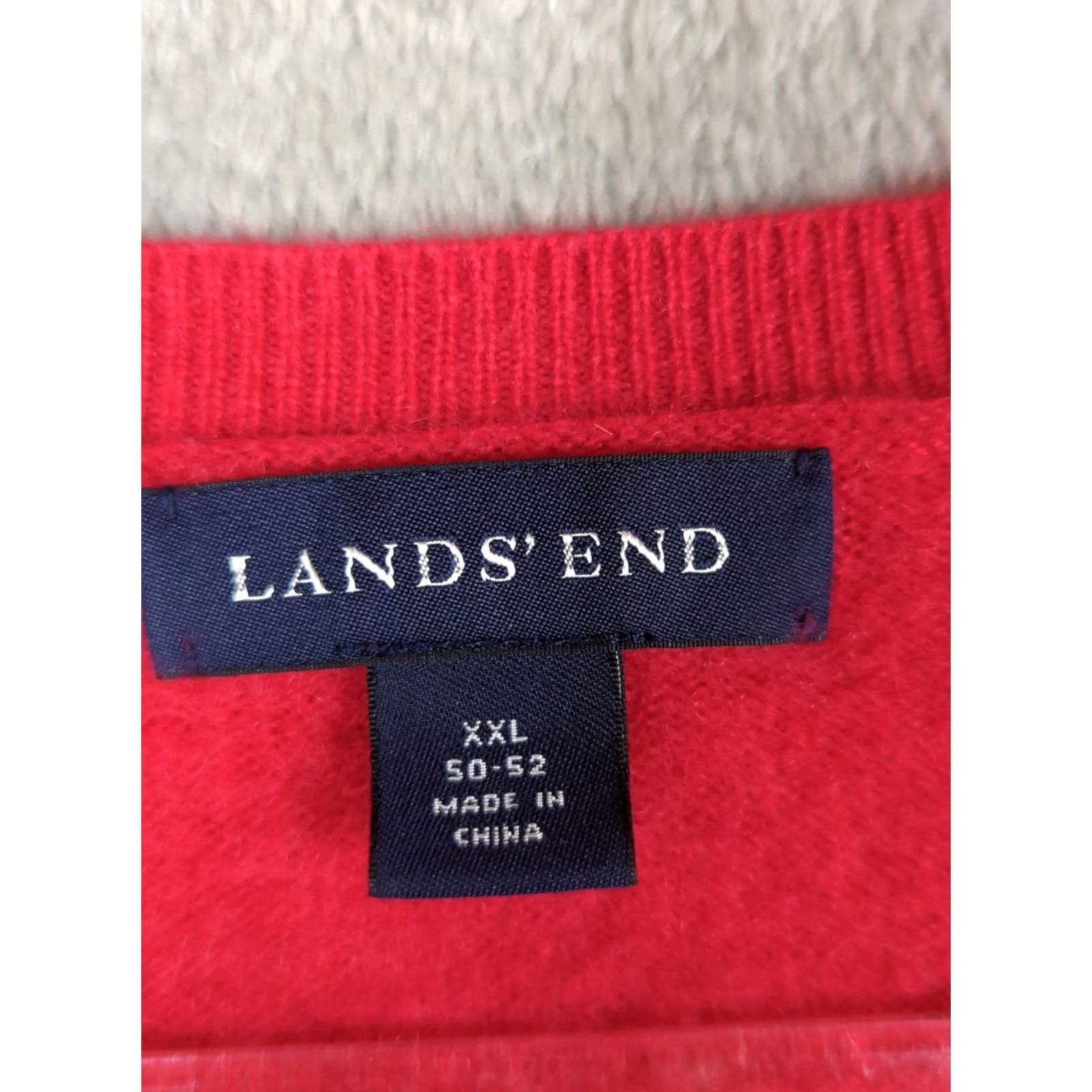 Lands' End Lands' End 100% Cashmere V Neck Pullover Sweater Red 2XL Men’s Classic Timeless Holiday Preppy Boy? Size US XXL / EU 58 / 5 - 2 Thumbnail