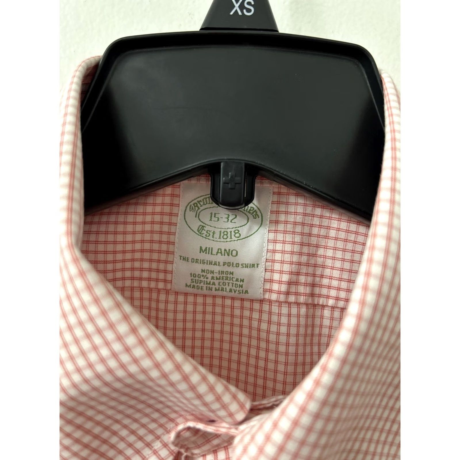 Brooks Brothers VINTAGE Brooks Brothers Original Polo Shirt Men 15 Pink Plaid Milano Non Iron L/S ShirtMILANO Pink Plaid Long Sleeve Button-Up Collared Vintage Mens Size US M / EU 48-50 / 2 - 6 Thumbnail