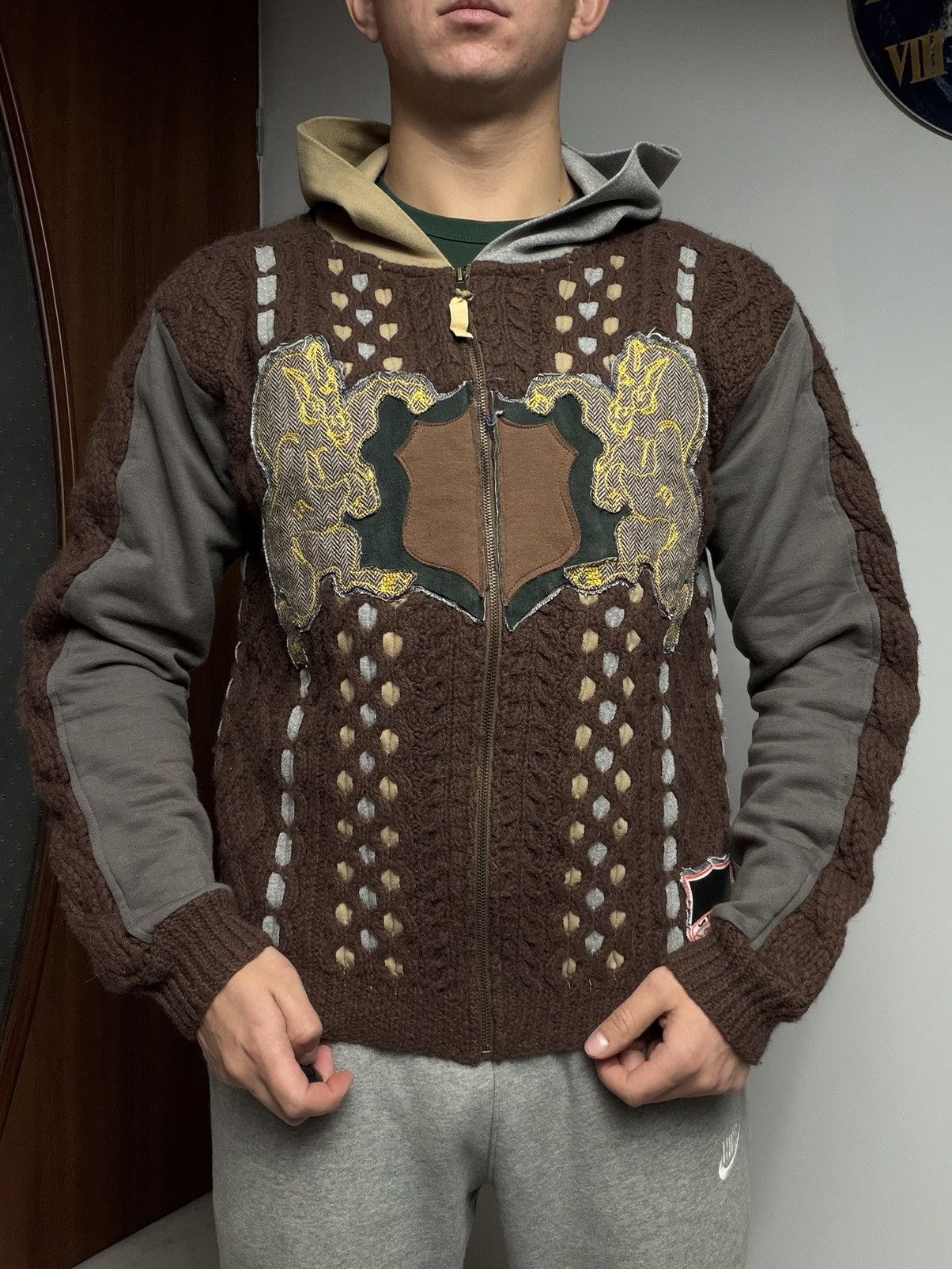 Michiko Koshino Michiko Koshino Japan Style Wool Hoodie Print Handmade Size US L / EU 52-54 / 3 - 2 Thumbnail