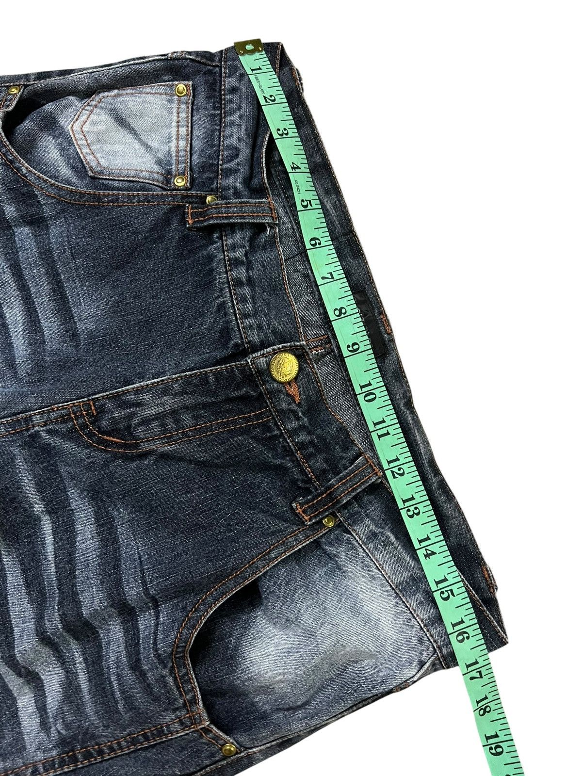 Kapital 💥Flare💥Vintage Lowbox Clawmark Distress Jean Rare Size US 33 - 3 Thumbnail