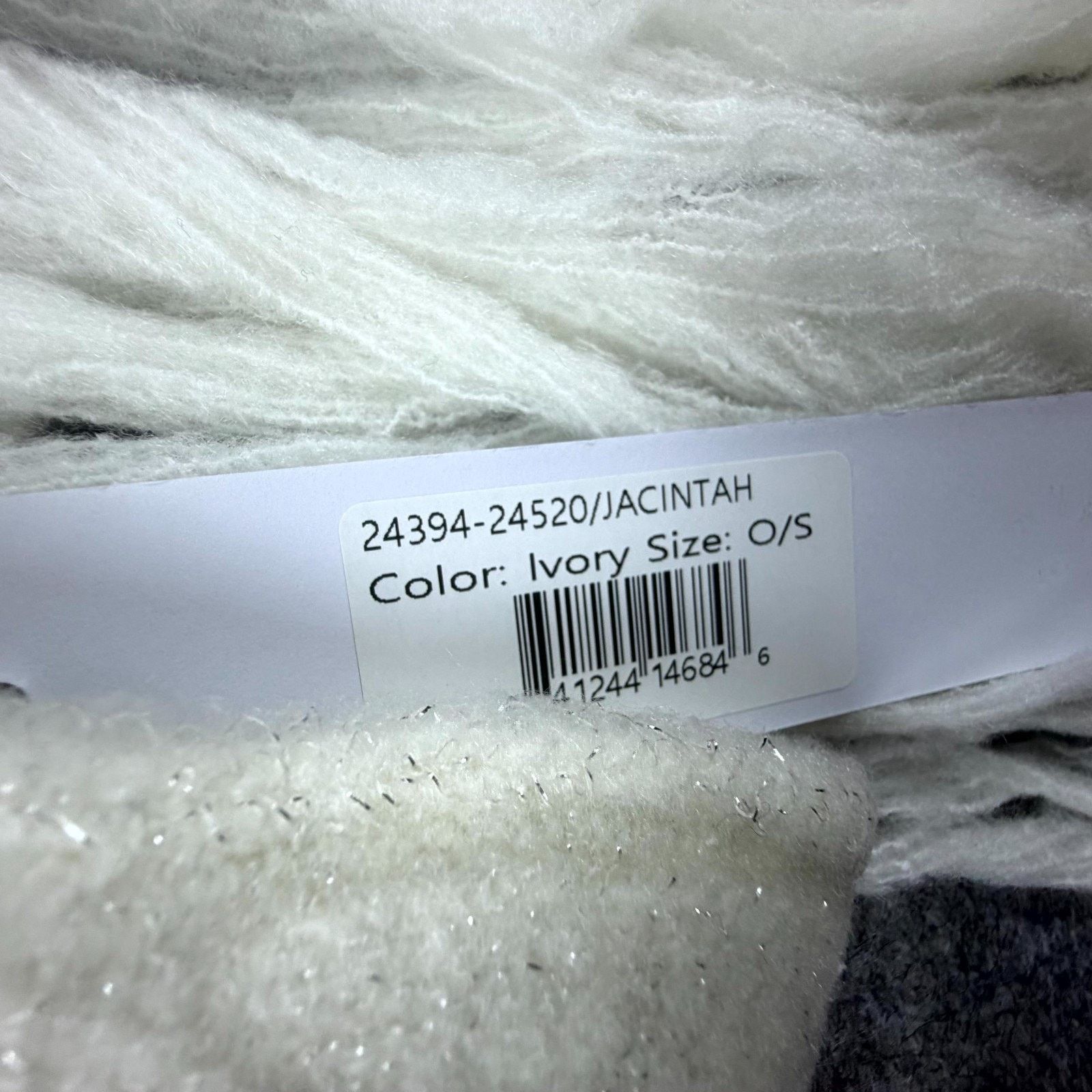 Eugenia Kim Eugenia Kim Jacintah Scarf White Silver Sparkle Holiday Wool Size ONE SIZE - 4 Thumbnail