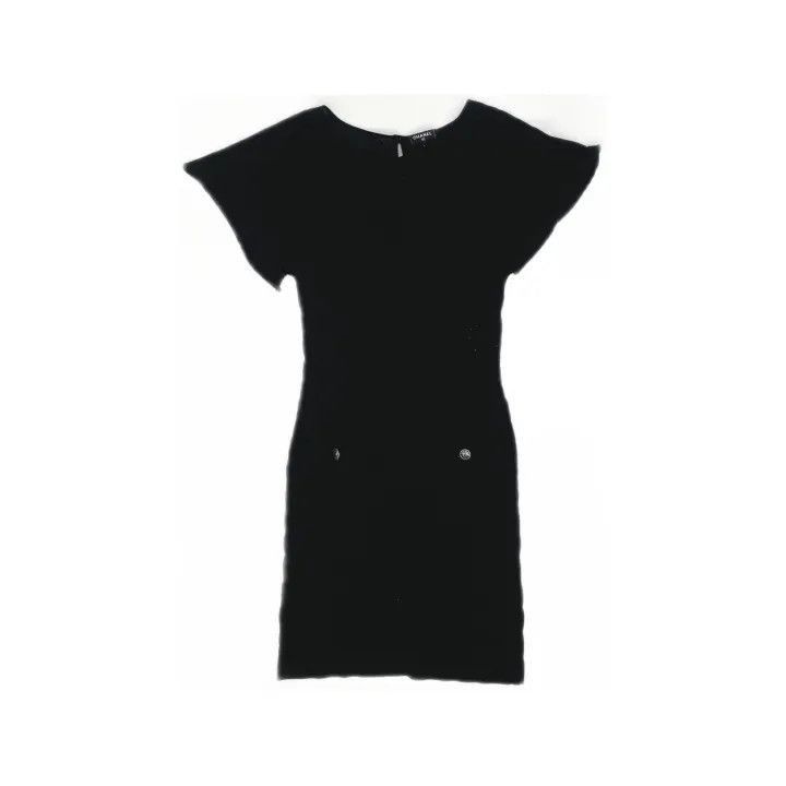 Chanel Chanel Black Quilted Knit Dress Size S / US 4 / IT 40 - 2 Thumbnail