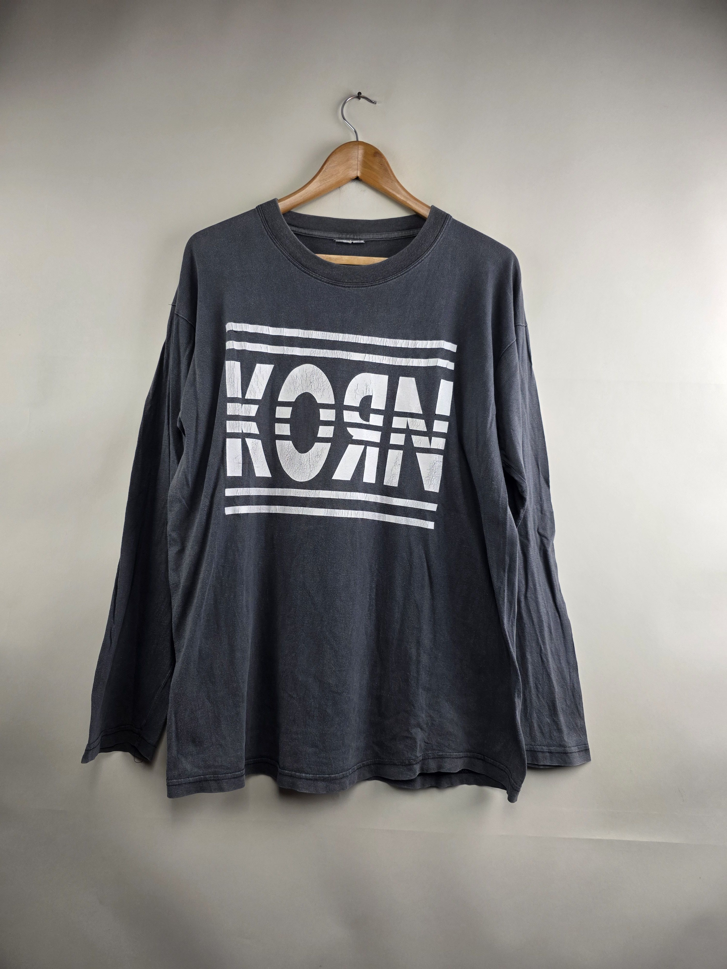 Band Tees × Vintage 90s Korn Adidas Long-sleeved XL 22.5" 29" Size US XL / EU 56 / 4 - 7 Thumbnail