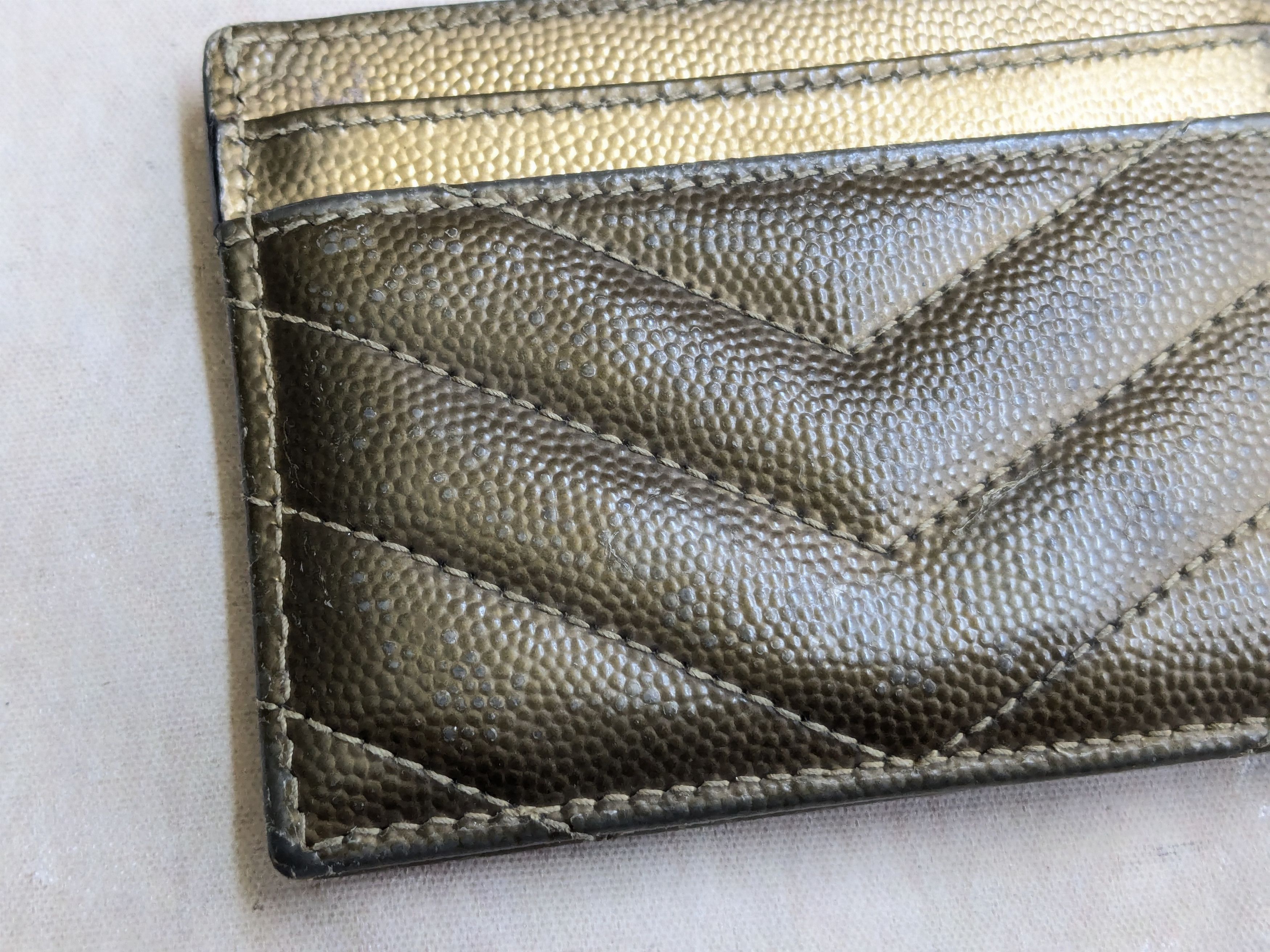 Saint Laurent Paris Saint Laurent Paris Cardholder Wallet Gold Wallet Size ONE SIZE - 7 Thumbnail