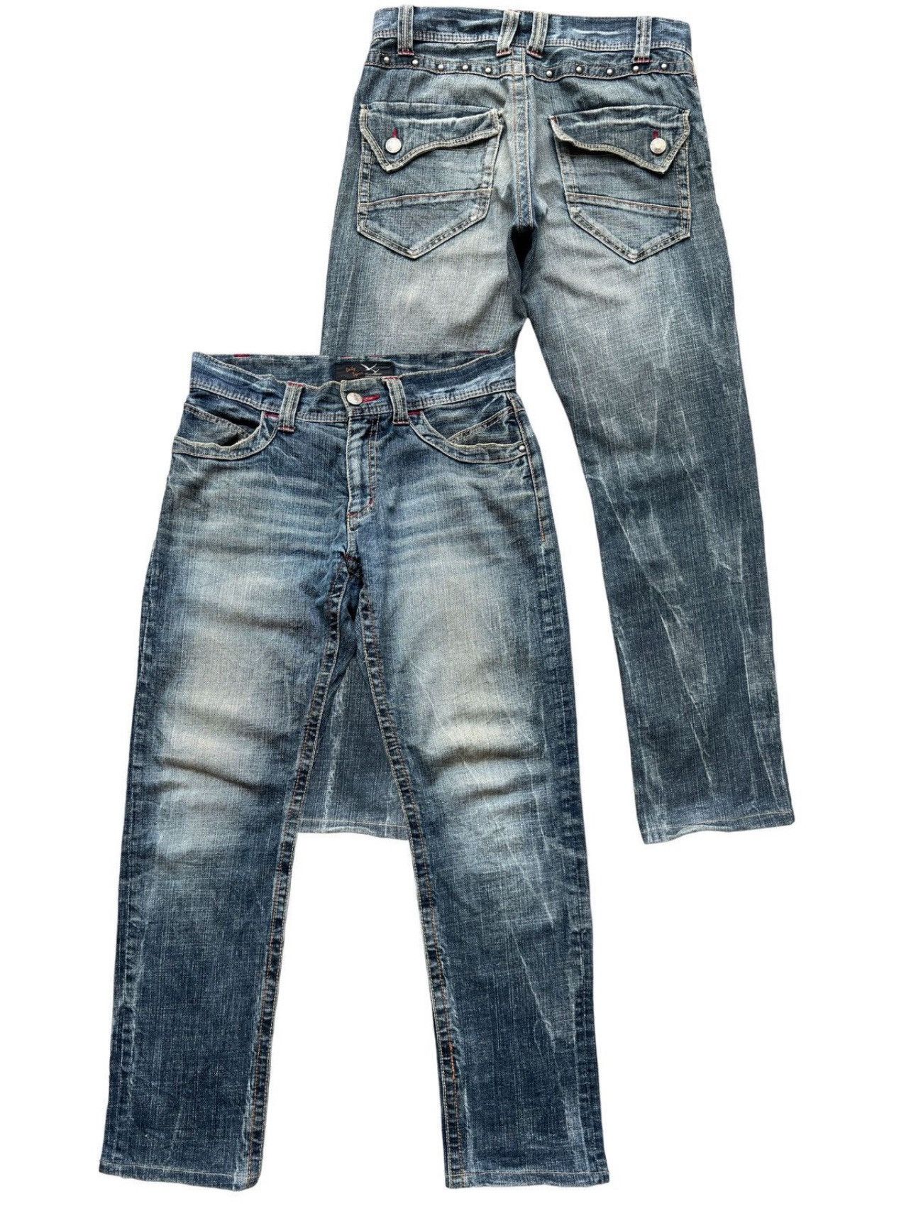 Japanese Brand Daily Topic Punk Gothic Distressed Denim Jeans 34x31 Size US 34 / EU 50 - 1 Thumbnail