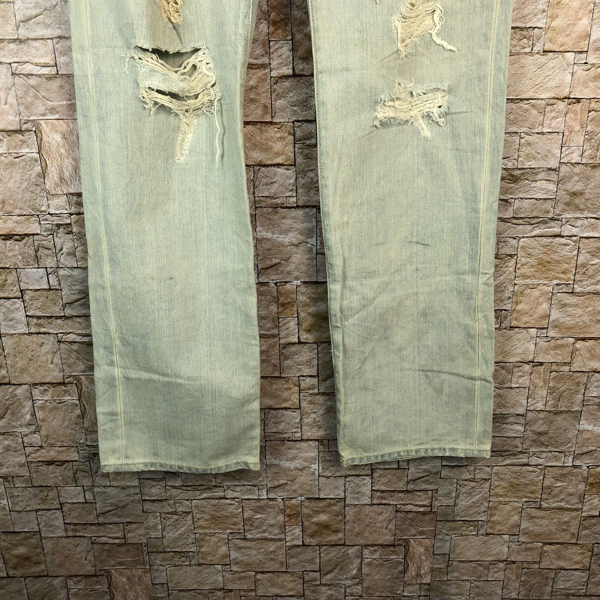 Japanese Brand Heather Bleu Distressed ripped Denim Pants #A976 Size US 31 - 7 Thumbnail