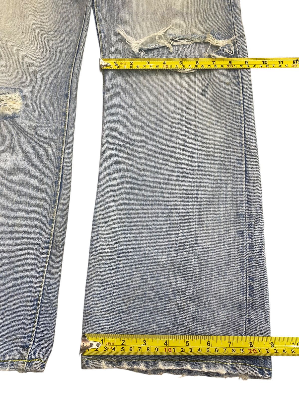 Japanese Brand Japanese Brand Acid Blue Wash Style Distressed Jeans Size US 32 / EU 48 - 7 Thumbnail