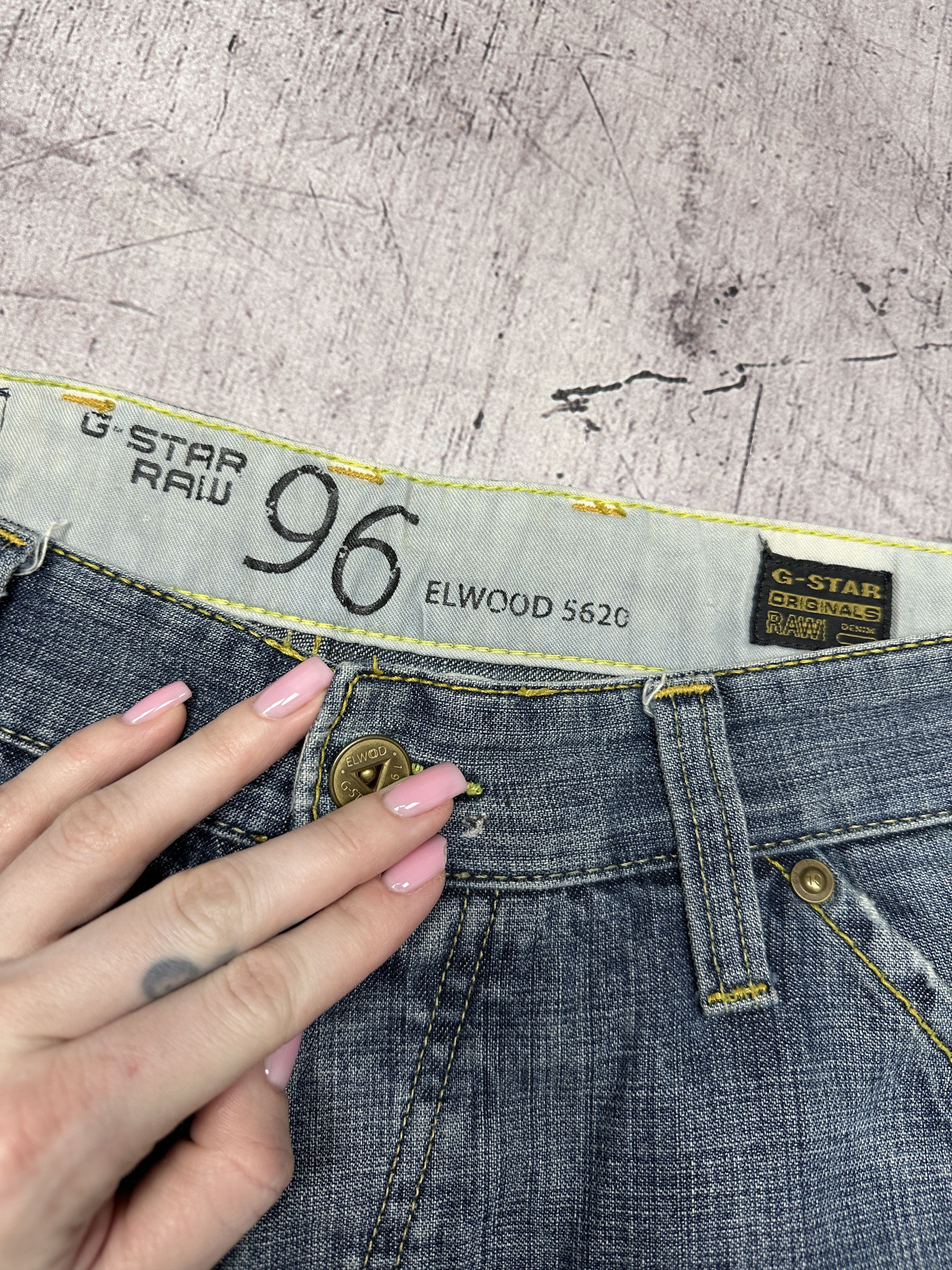 G-Star G Star Raw Vintage Mens Elwood Denim Pants Double Knee Jeans Size US 34 / EU 50 - 3 Thumbnail
