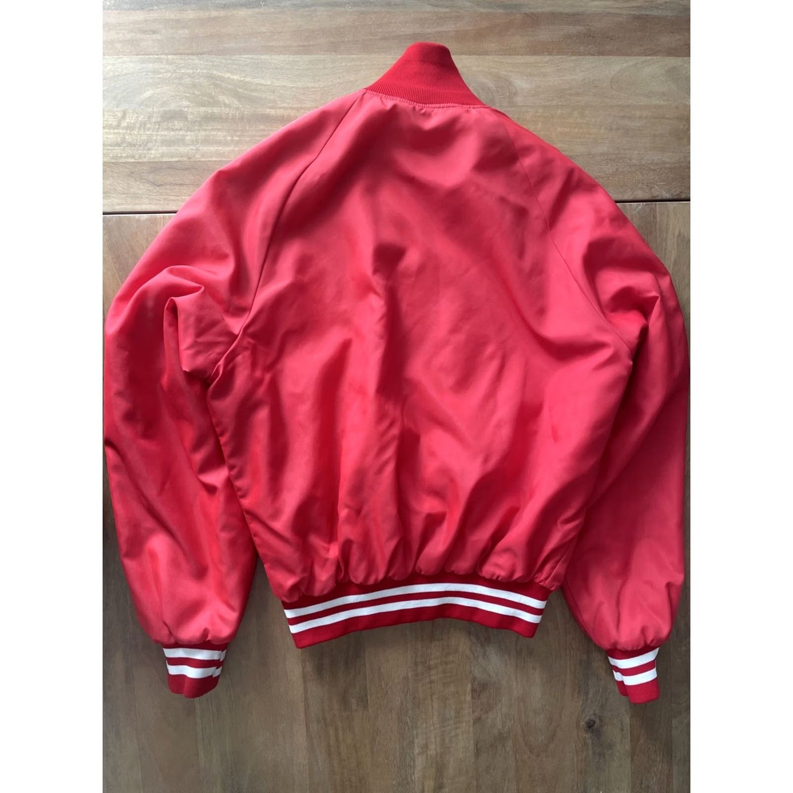 Vintage VINTAGE Warwick Satin Varsity Bomber Jacket Red XL 1980s Letterman 3M Go For Gold Mens Size US L / EU 52-54 / 3 - 2 Thumbnail
